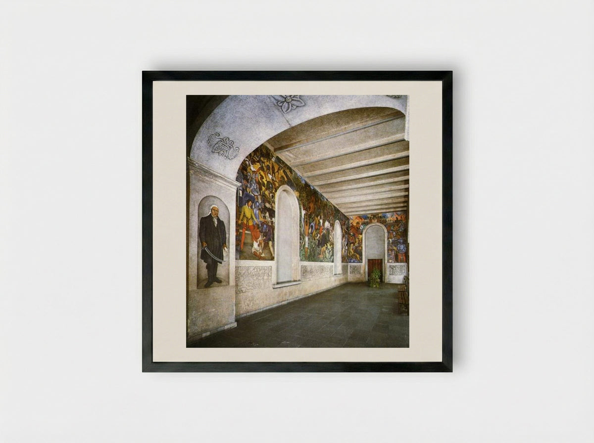 Conquest and Revolution - Diego Rivera - Framed Print Black