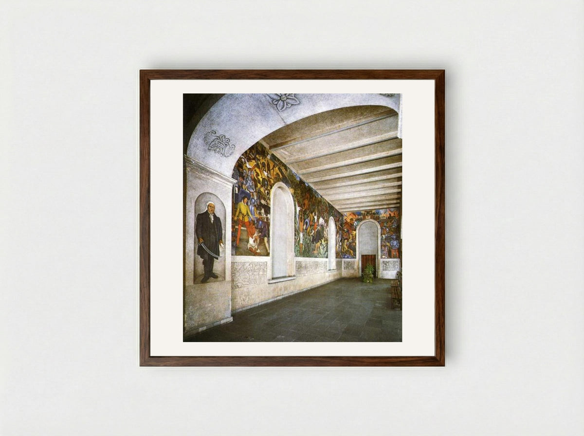 Conquest and Revolution - Diego Rivera - Framed Print Dark Wood