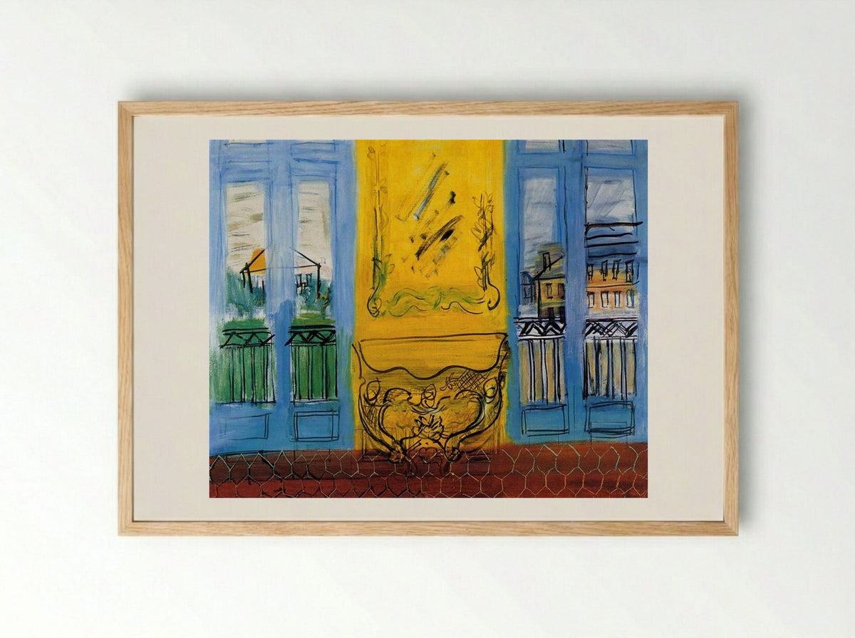 Console With Two Windows - Raoul Dufy - Framed Print Wood