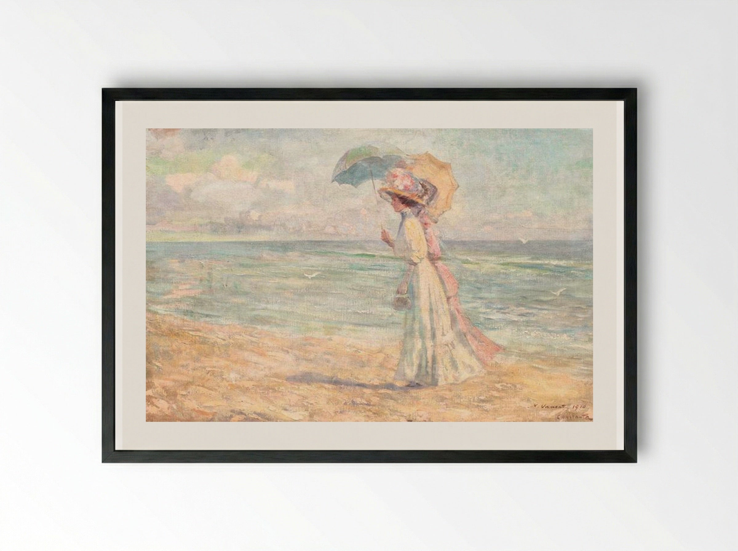 Constanța Promenade - Nicolae Vermont - Framed Print Black