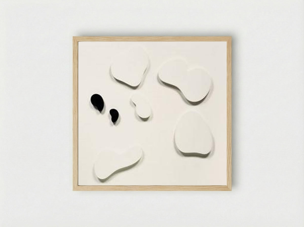 Constellation with 5 White Forms & 2 Black - Jean Arp - Framed Print Wood