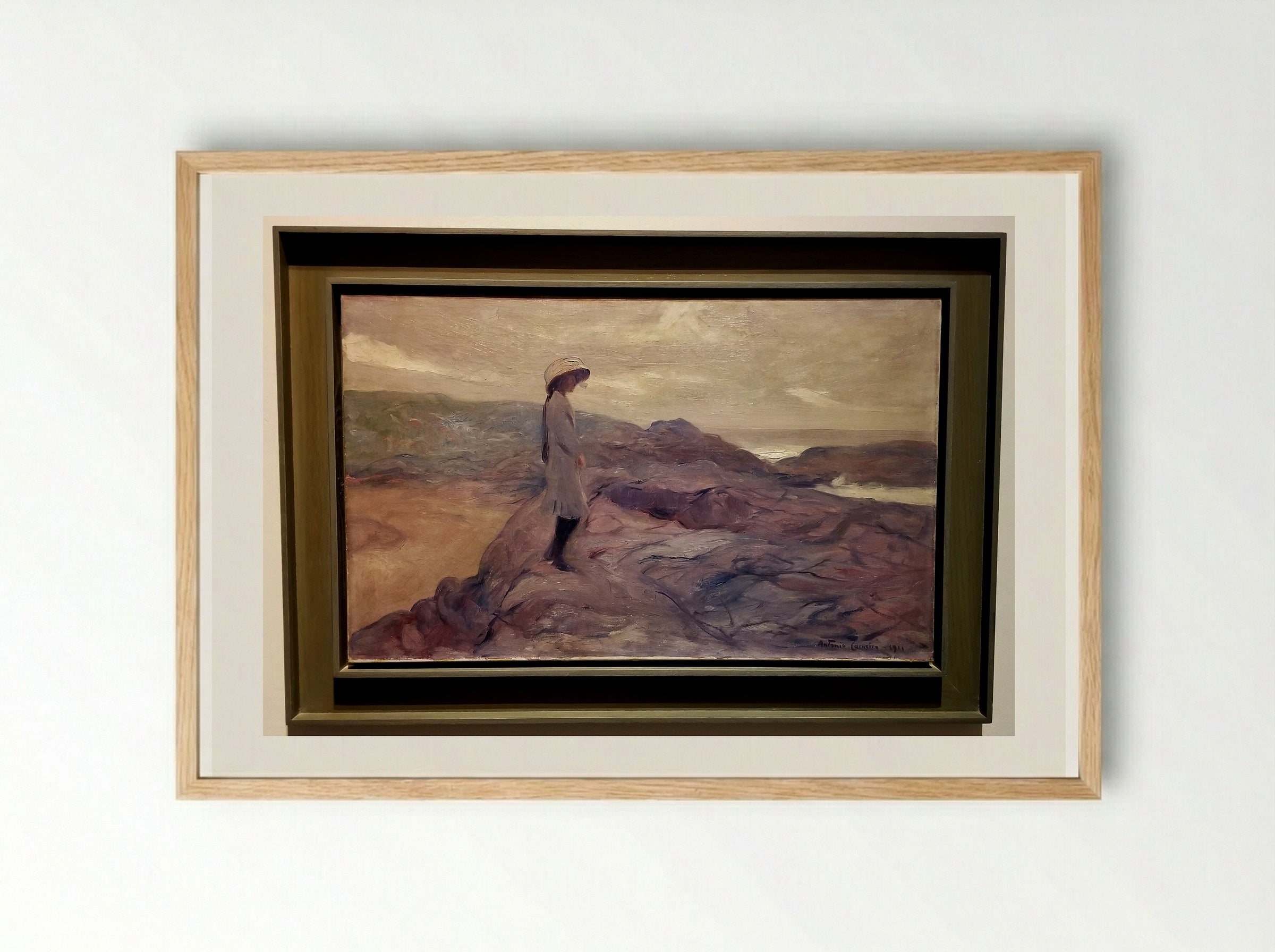 Contemplação - António Carneiro - Framed Print Wood