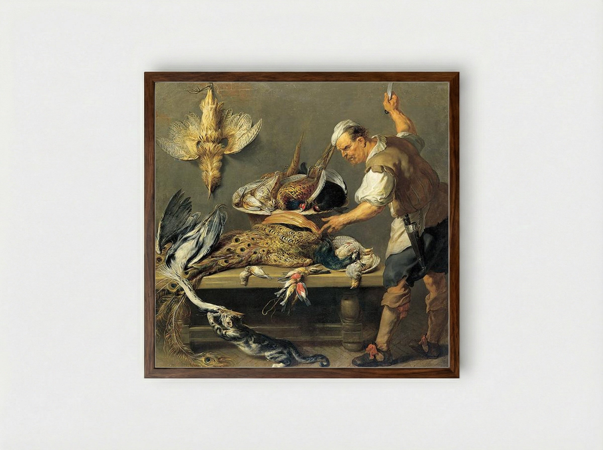 Cook in the Larder - Frans Snyders - Framed Print Dark Wood