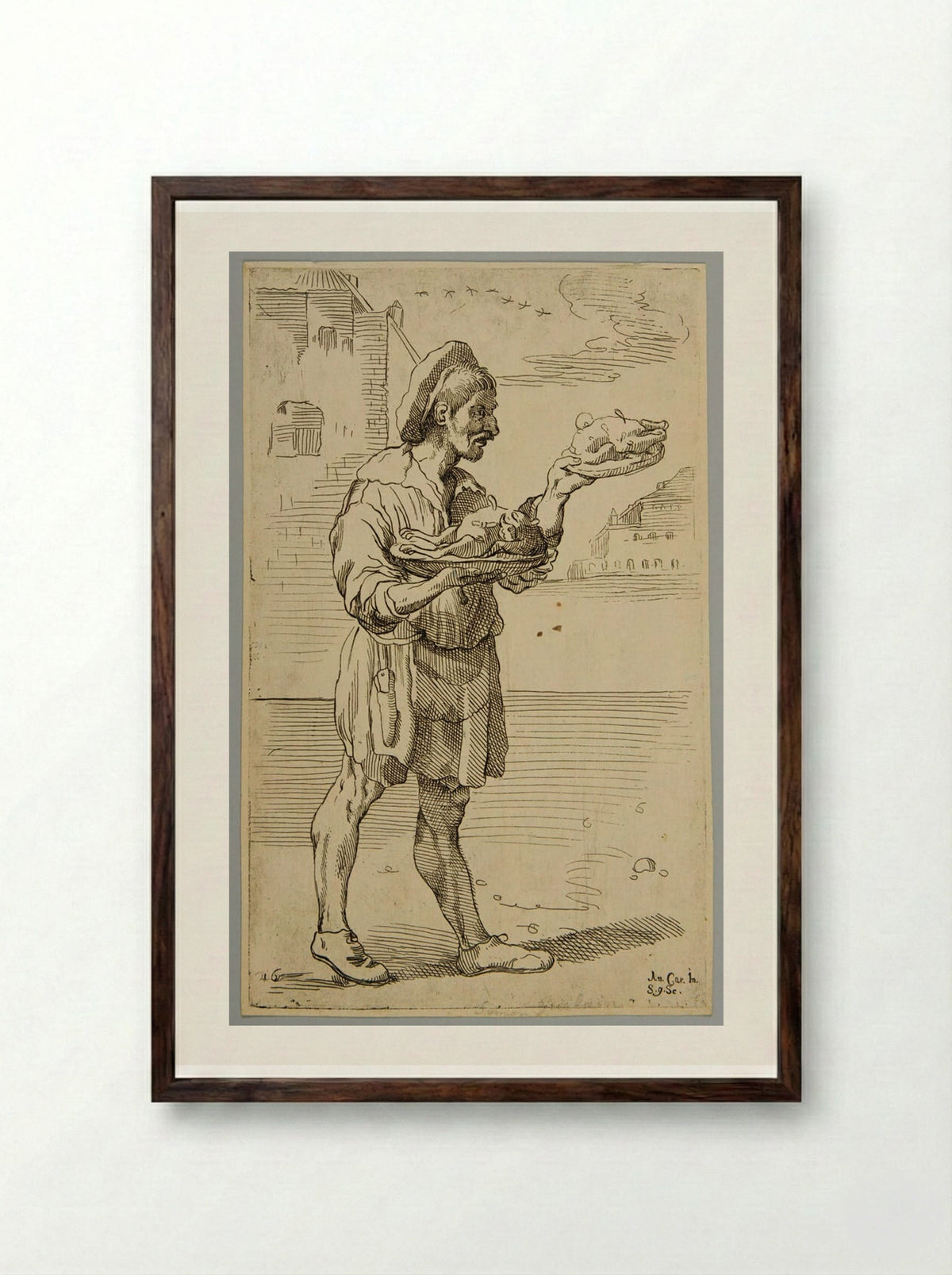 Cook!, plate 16 - Simon Guillain - Framed Print Dark Wood