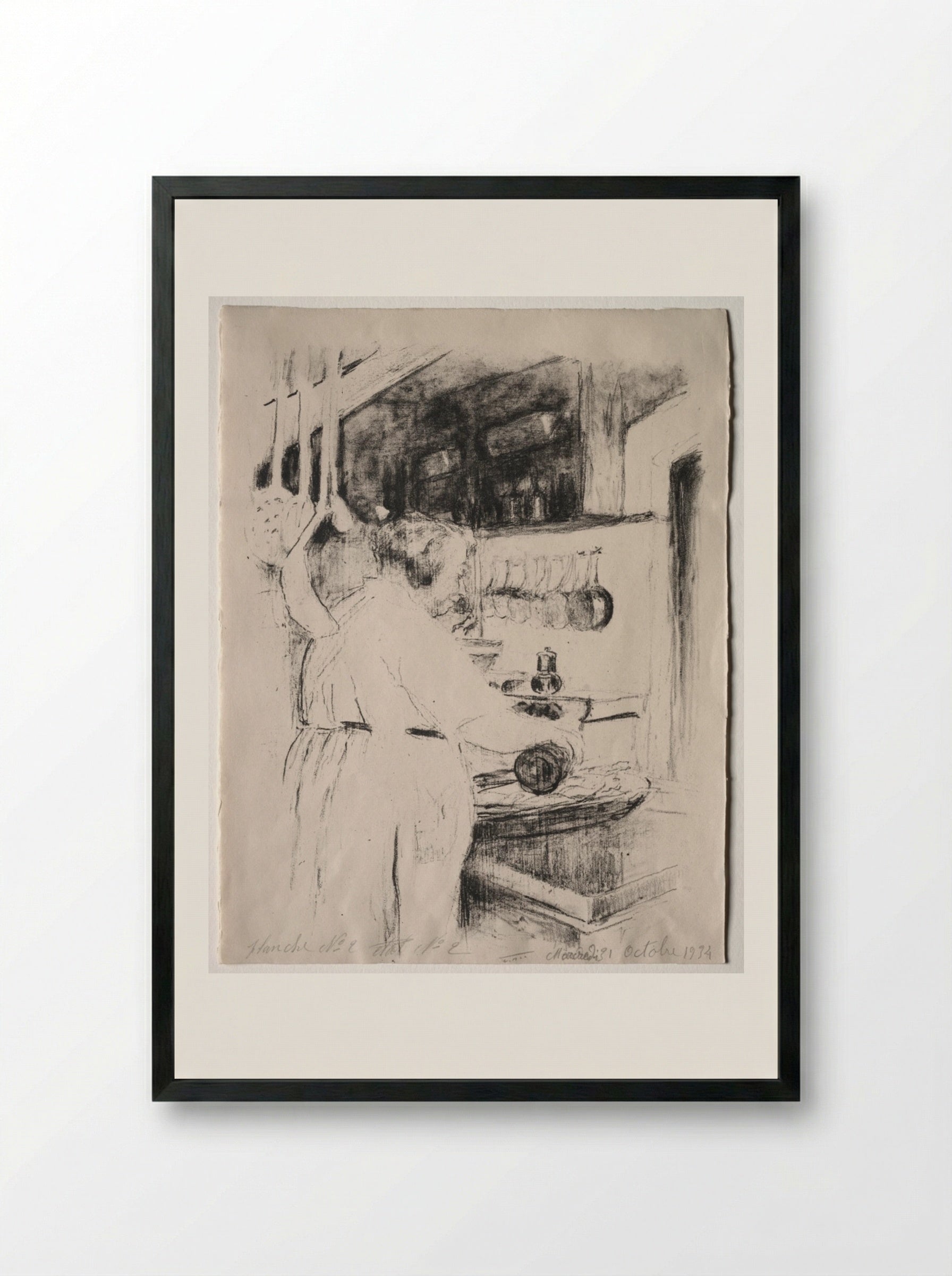 Cooking: The Cook - Édouard Vuillard - Framed Print Black