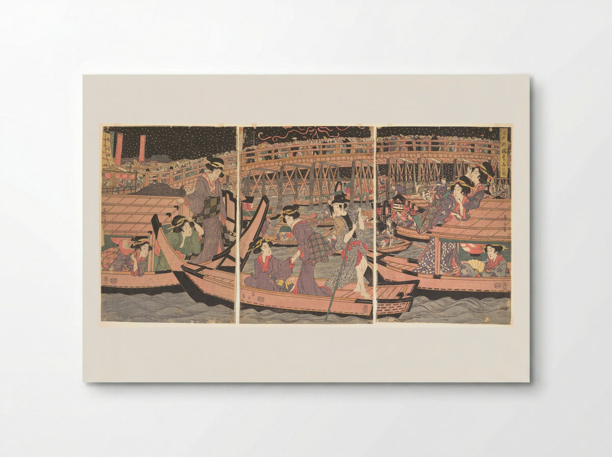 Cooling Off at Ryogoku in Edo - Kikugawa Eizan - Poster