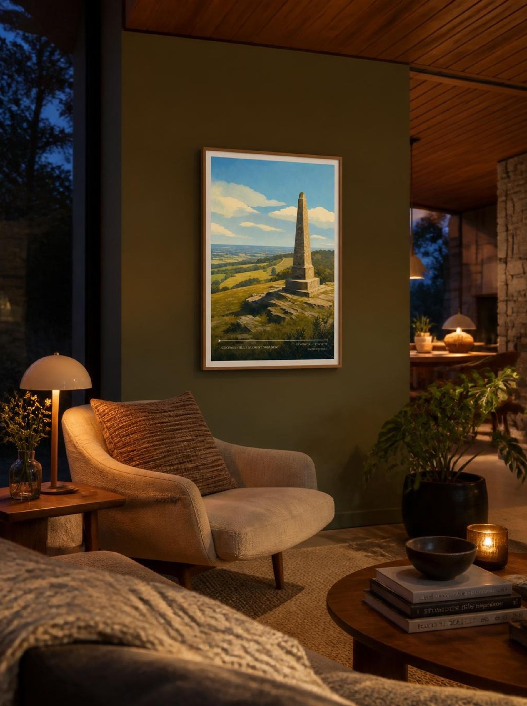 Coombe Hill / Bloody Meadow United Kingdom Travel Poster - Lifestyle