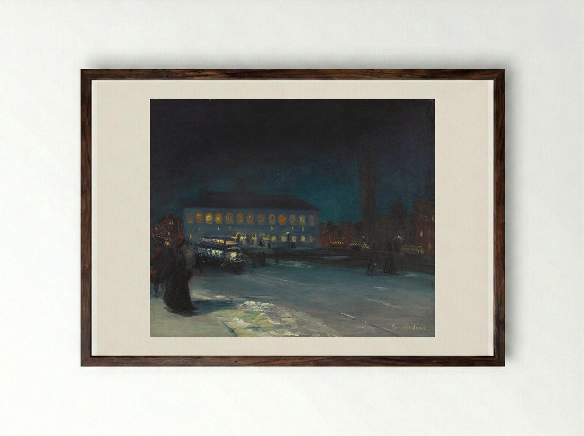 Copley Square - George Luks - Framed Print Dark Wood