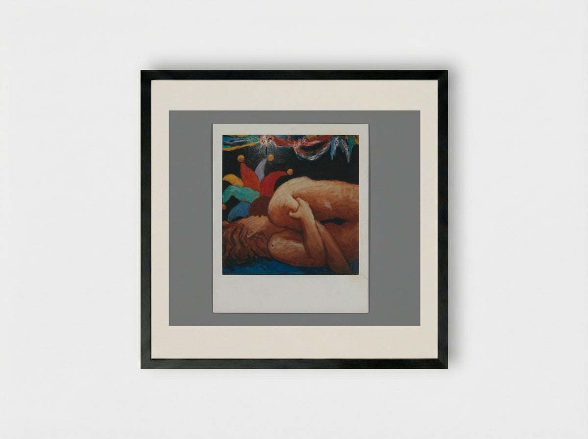Copulating Couple with Jester's Cap - Aat Veldhoen - Framed Print Black