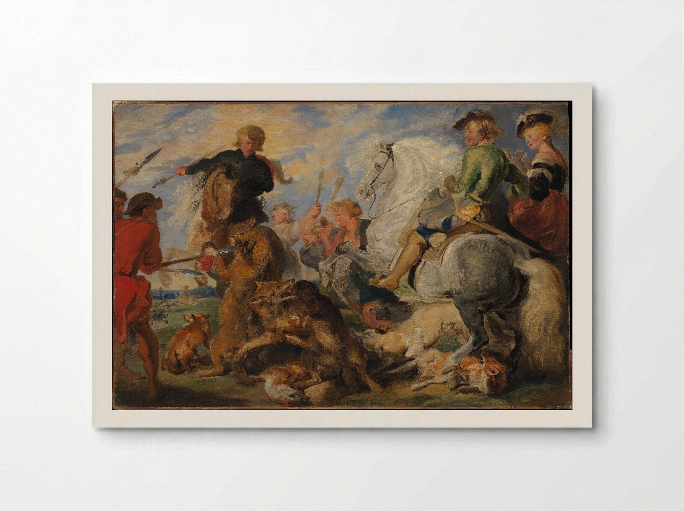 Copy after Rubens's Wolf and Fox Hunt - Sir Edwin Henry Landseer - Poster