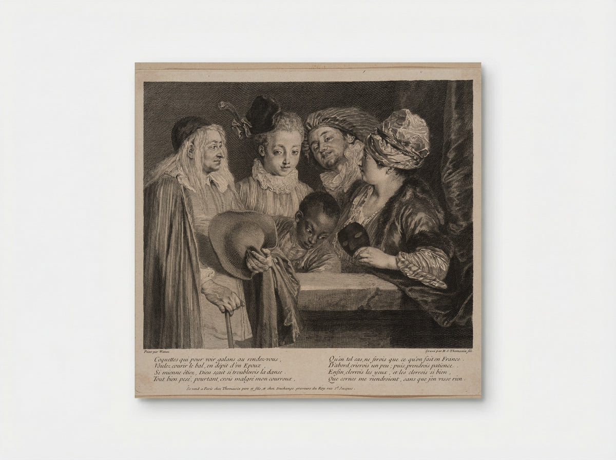 Coquettes qui pour voir galans au rendez-vous - Simon Henri Thomassin - Poster