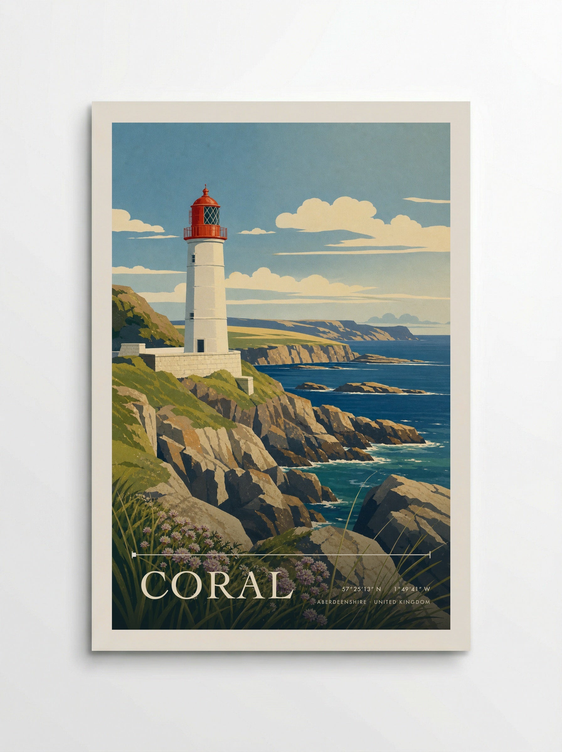 Coral Aberdeenshire United Kingdom Travel Poster - Poster