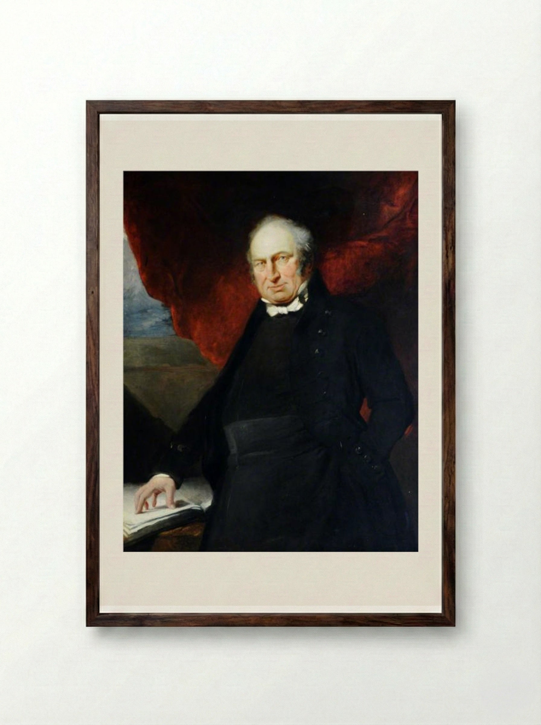 Corbet Hue, the Very Reverend Dean of Jersey - John Jackson - Framed Print Dark Wood