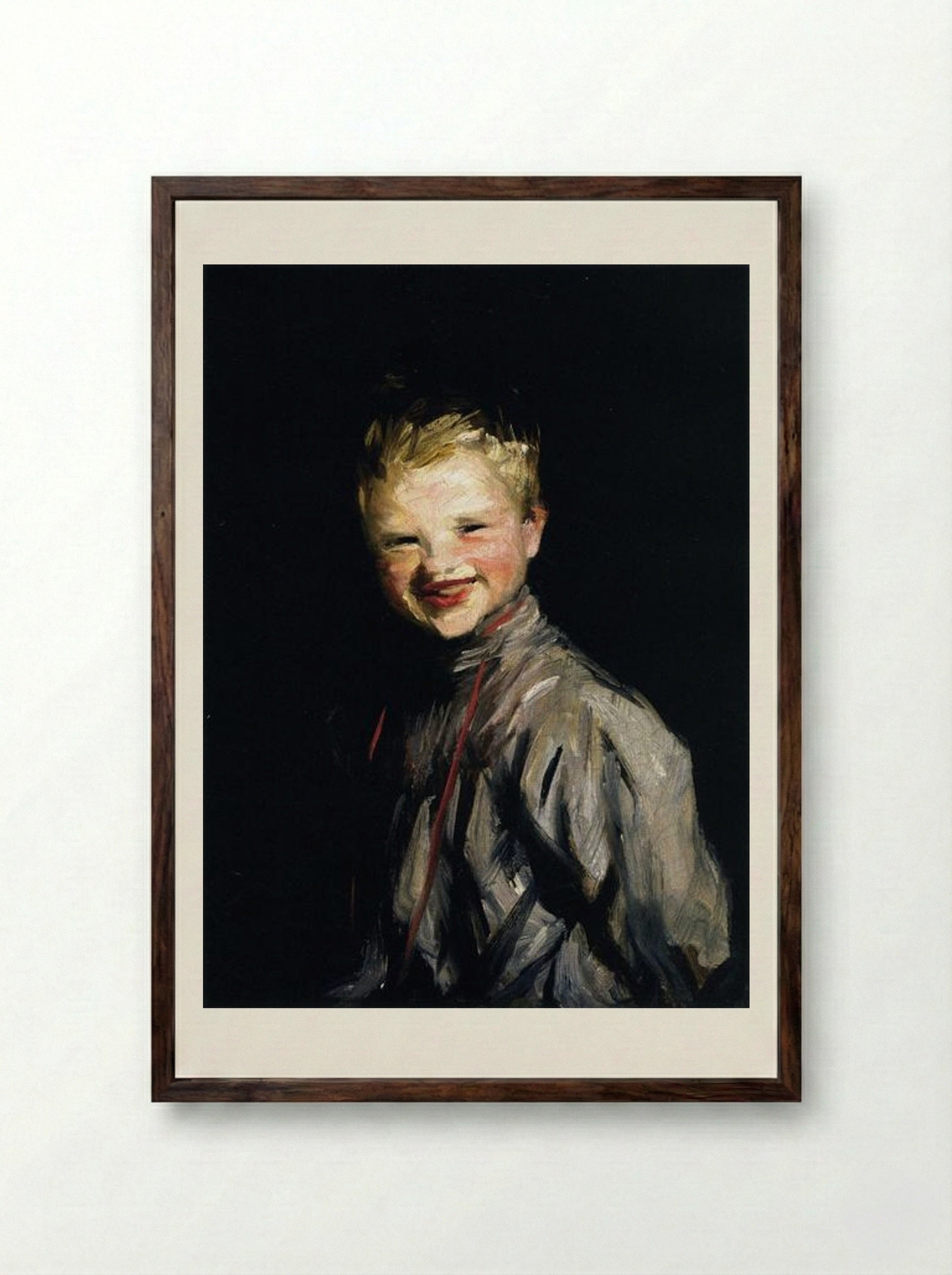 Cori Laughing - Robert Henri - Framed Print Dark Wood