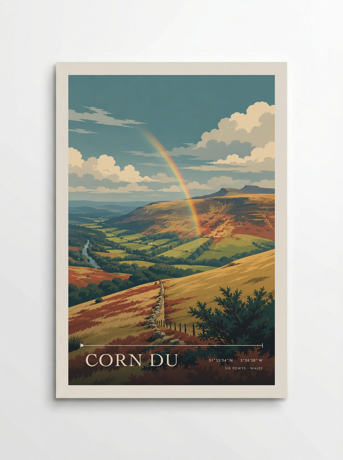 Corn Du, Sir Powys | Travel Poster - Poster