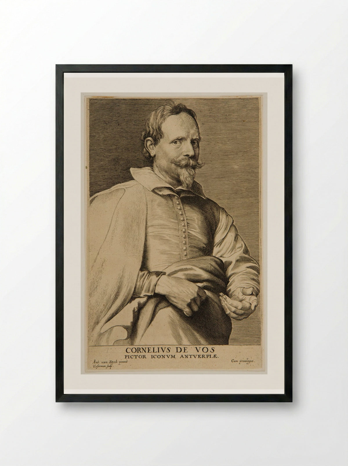 Cornelis de Vos - Lucas Vorsterman I - Framed Print Black