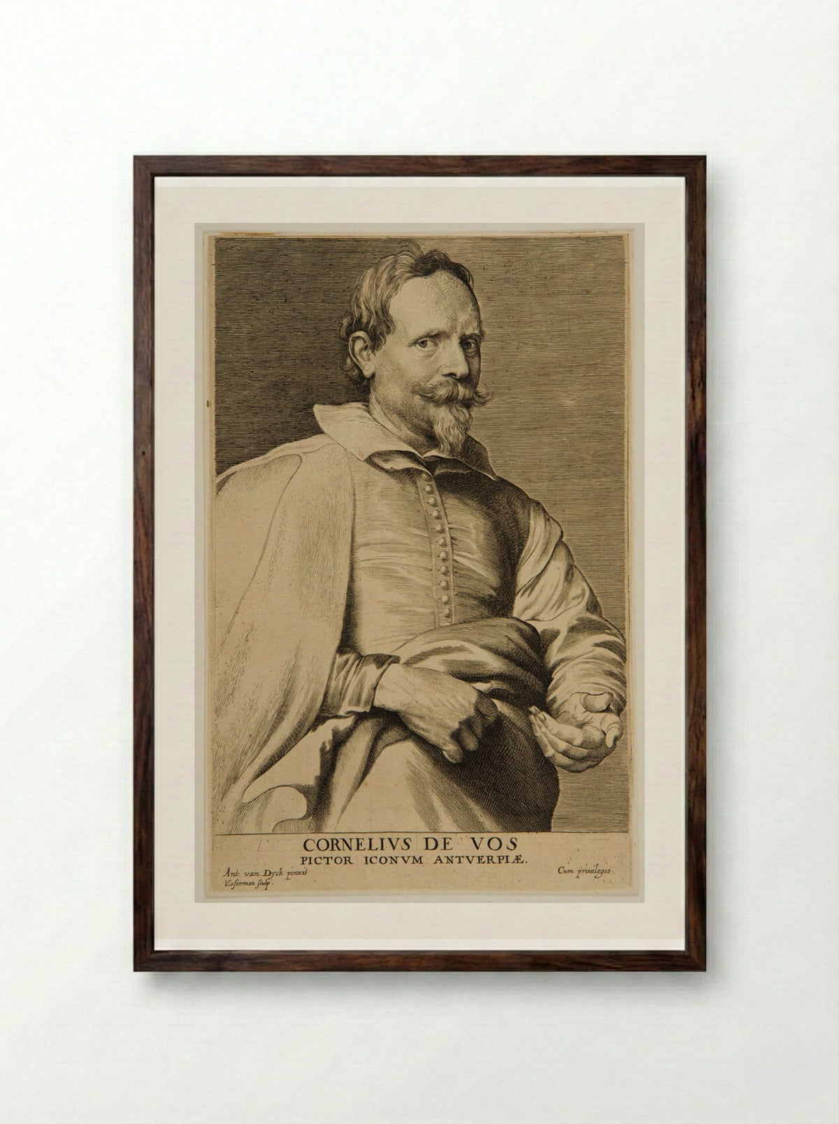Cornelis de Vos - Lucas Vorsterman I - Framed Print Dark Wood