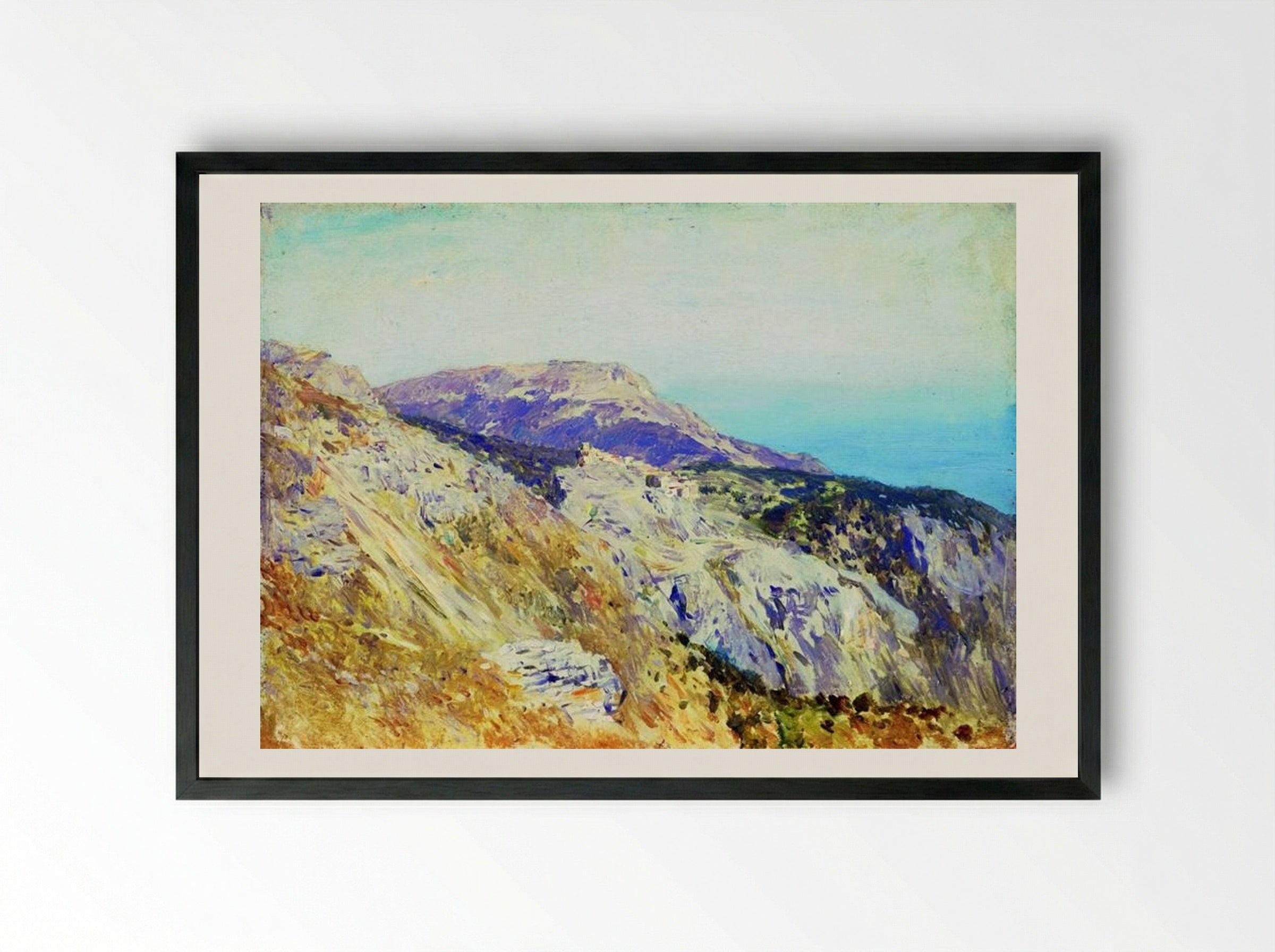 Corniche. Southern France - Isaac Levitan - Framed Print Black