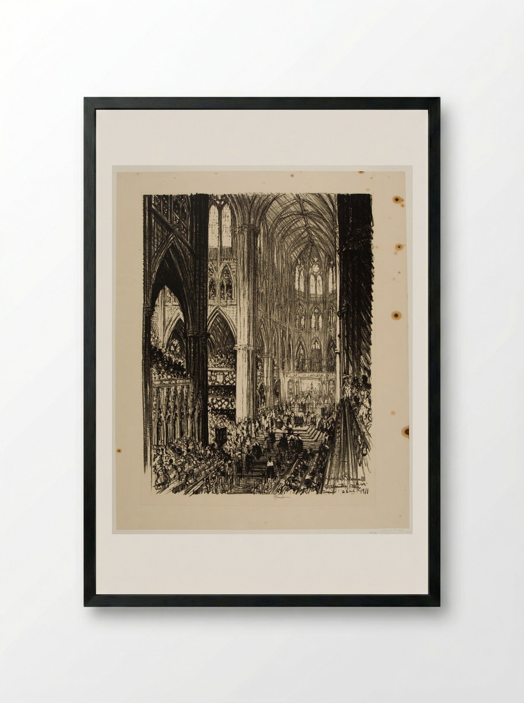 Coronation (Westminster Abbey) - Joseph Pennell - Framed Print Black