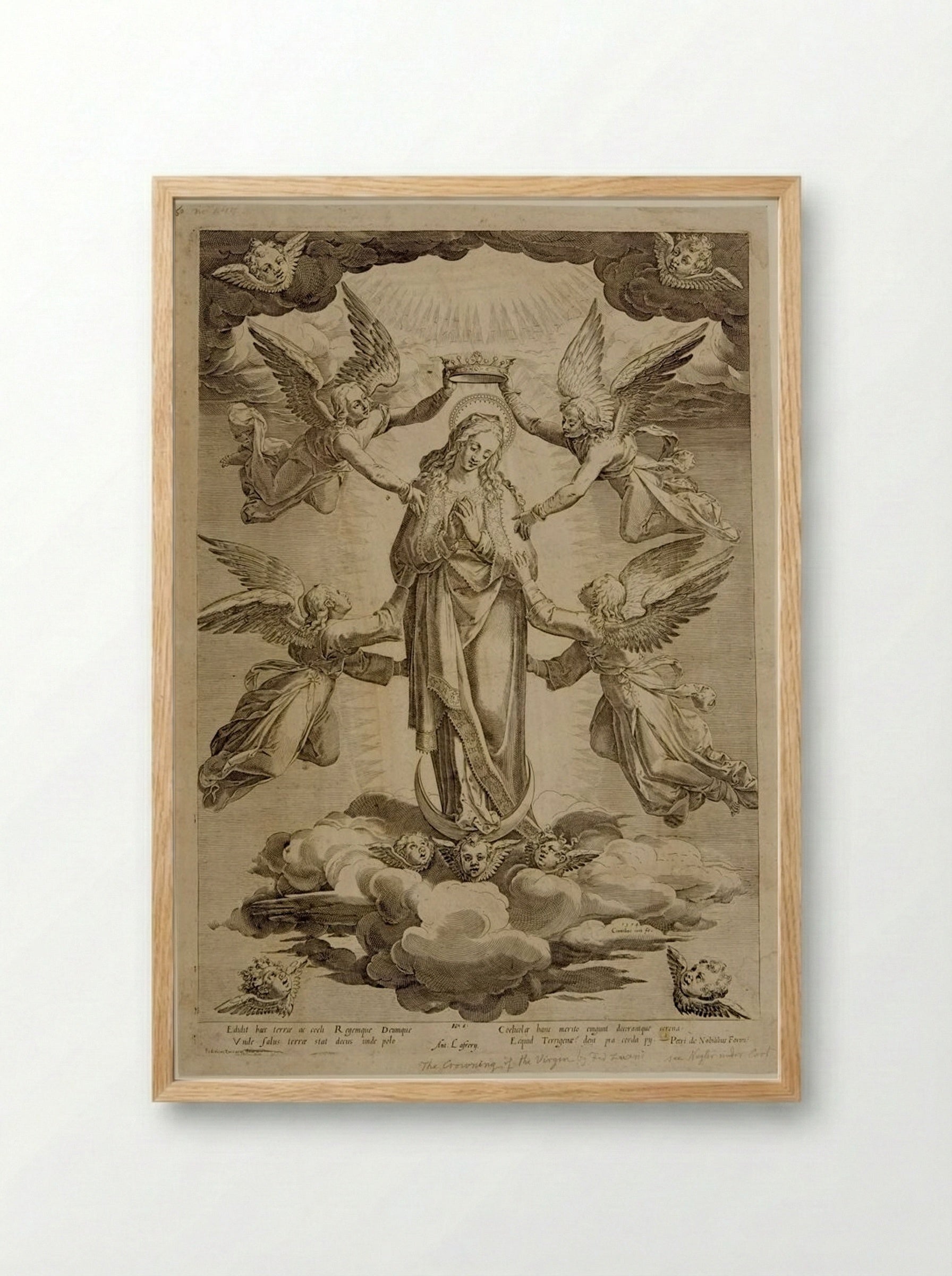 Coronation of the Virgin - Cornelis Cort - Framed Print Wood