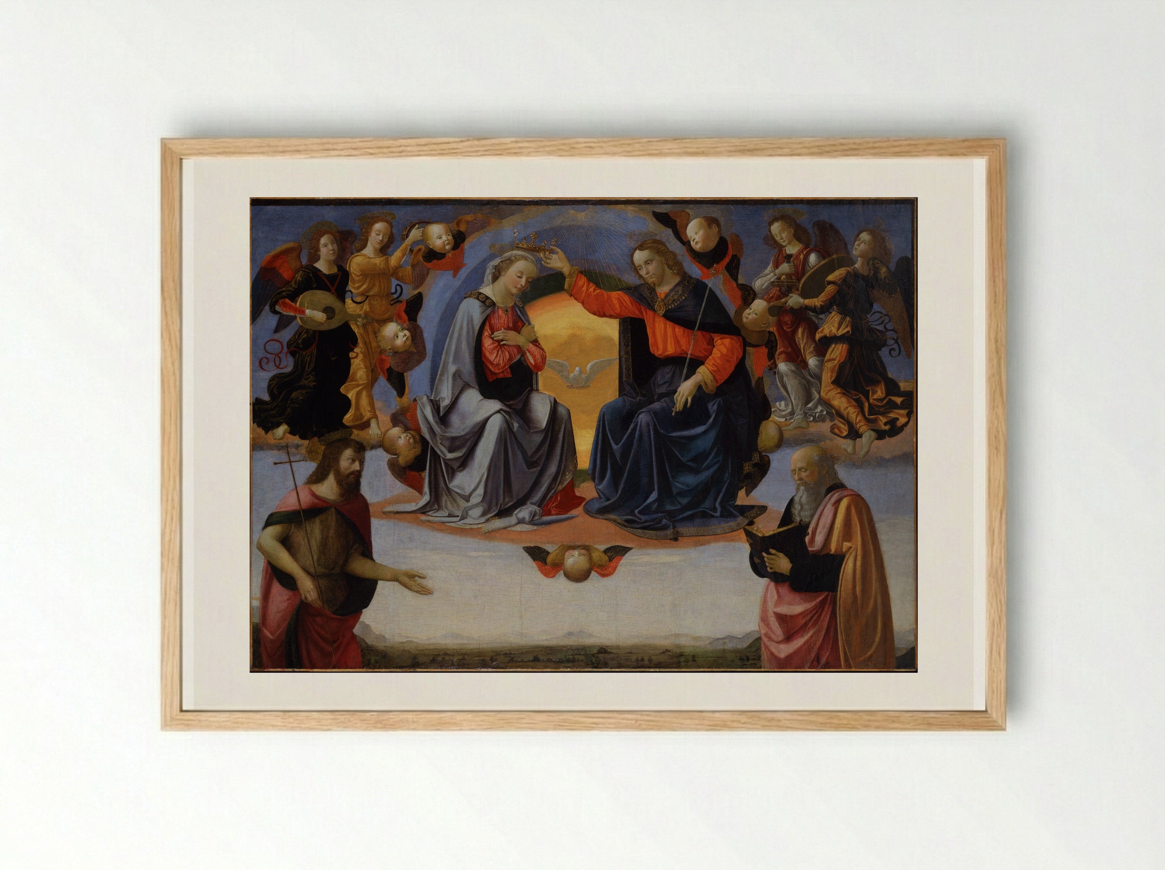 Coronation of the Virgin - Domenico Ghirlandaio - Framed Print Wood