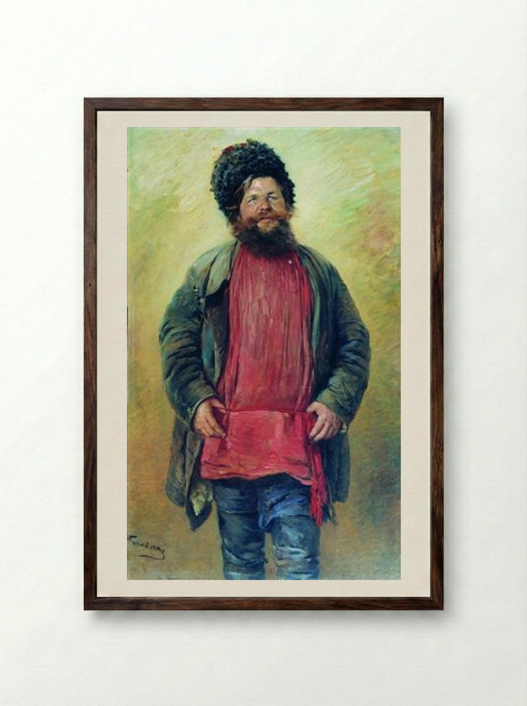 Cossack - Konstantin Makovsky - Framed Print Dark Wood