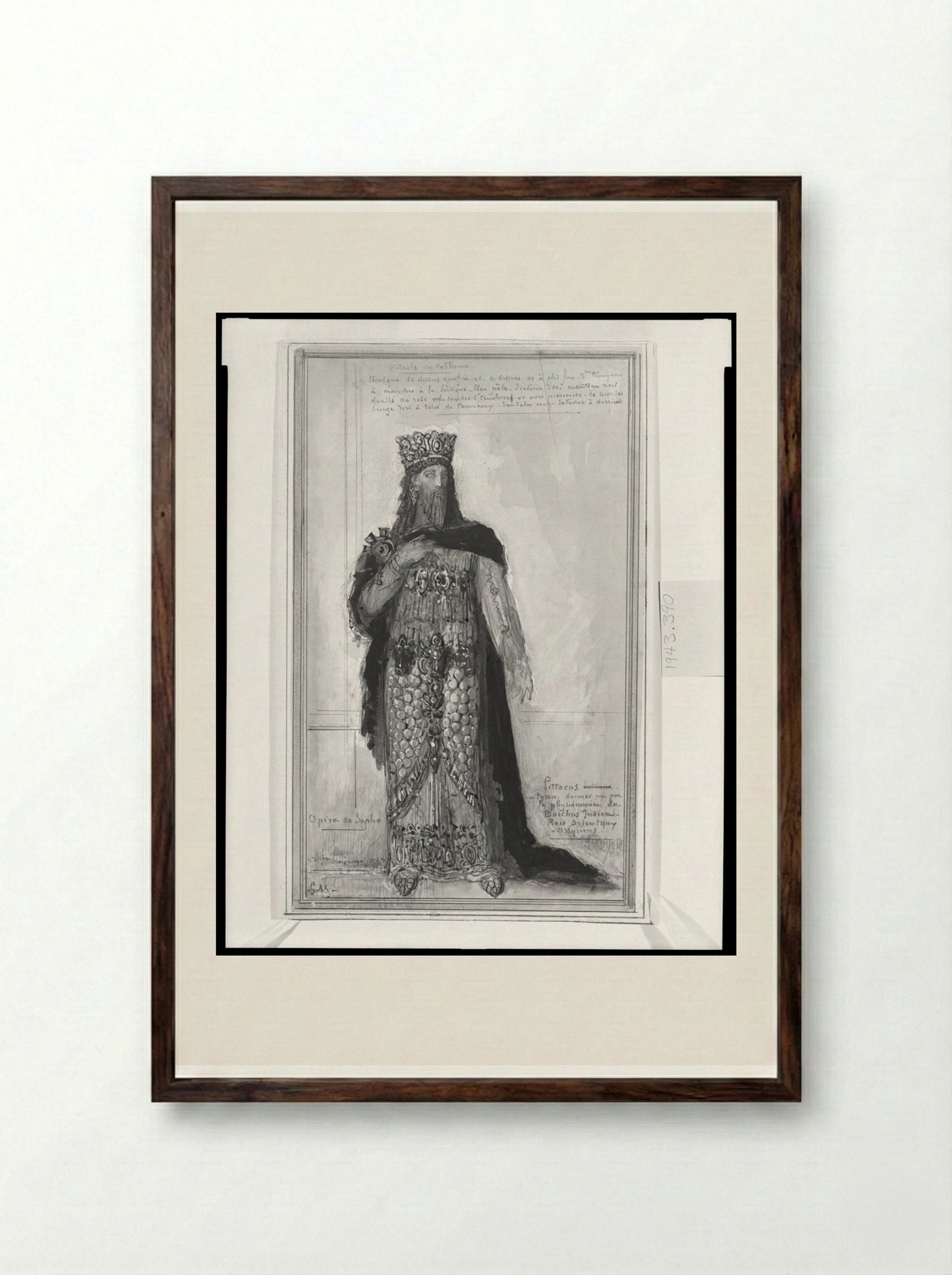 Costume Design for Pittacus the Tyrant - Gustave Moreau - Framed Print Dark Wood