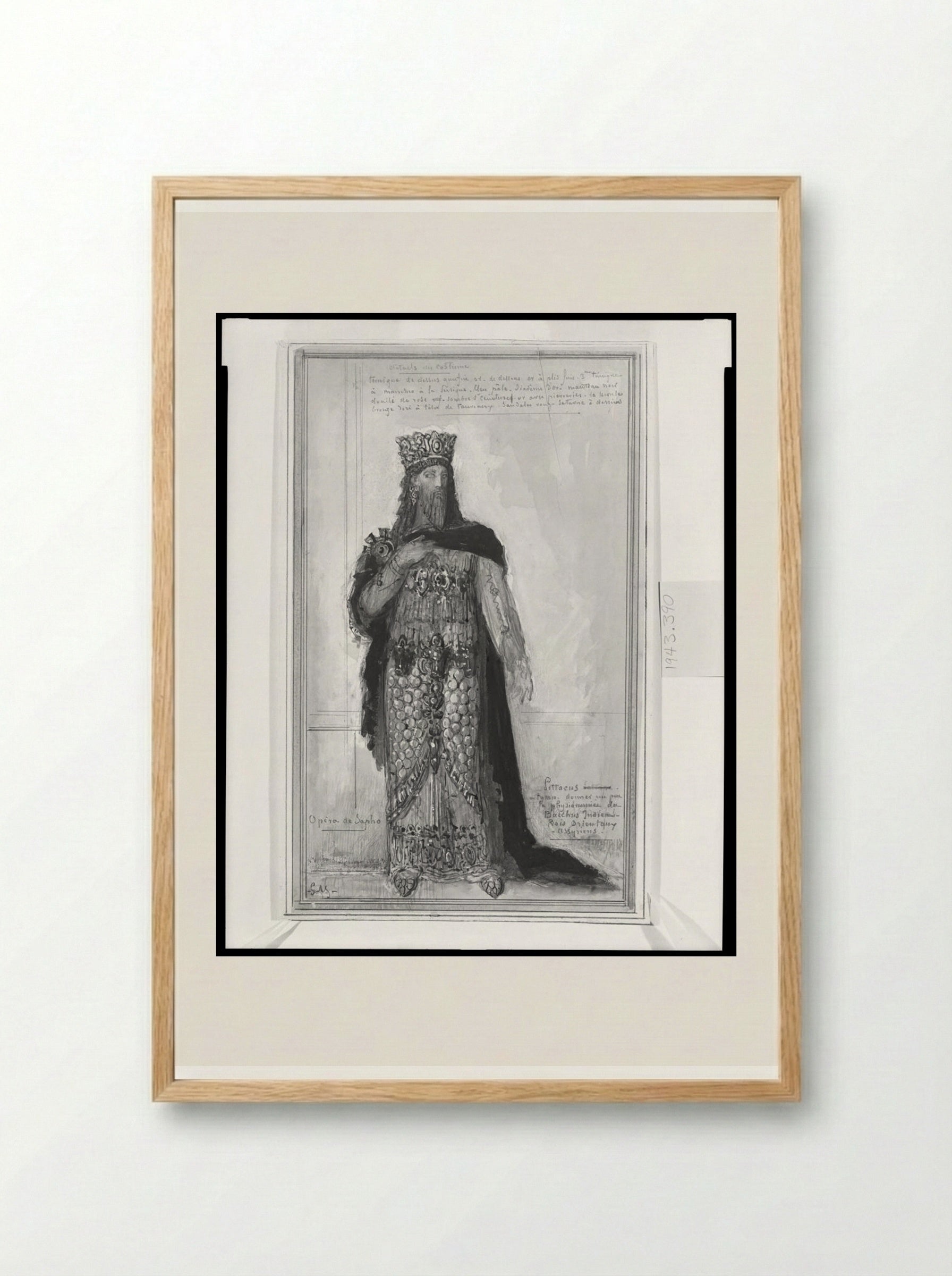 Costume Design for Pittacus the Tyrant - Gustave Moreau - Framed Print Wood