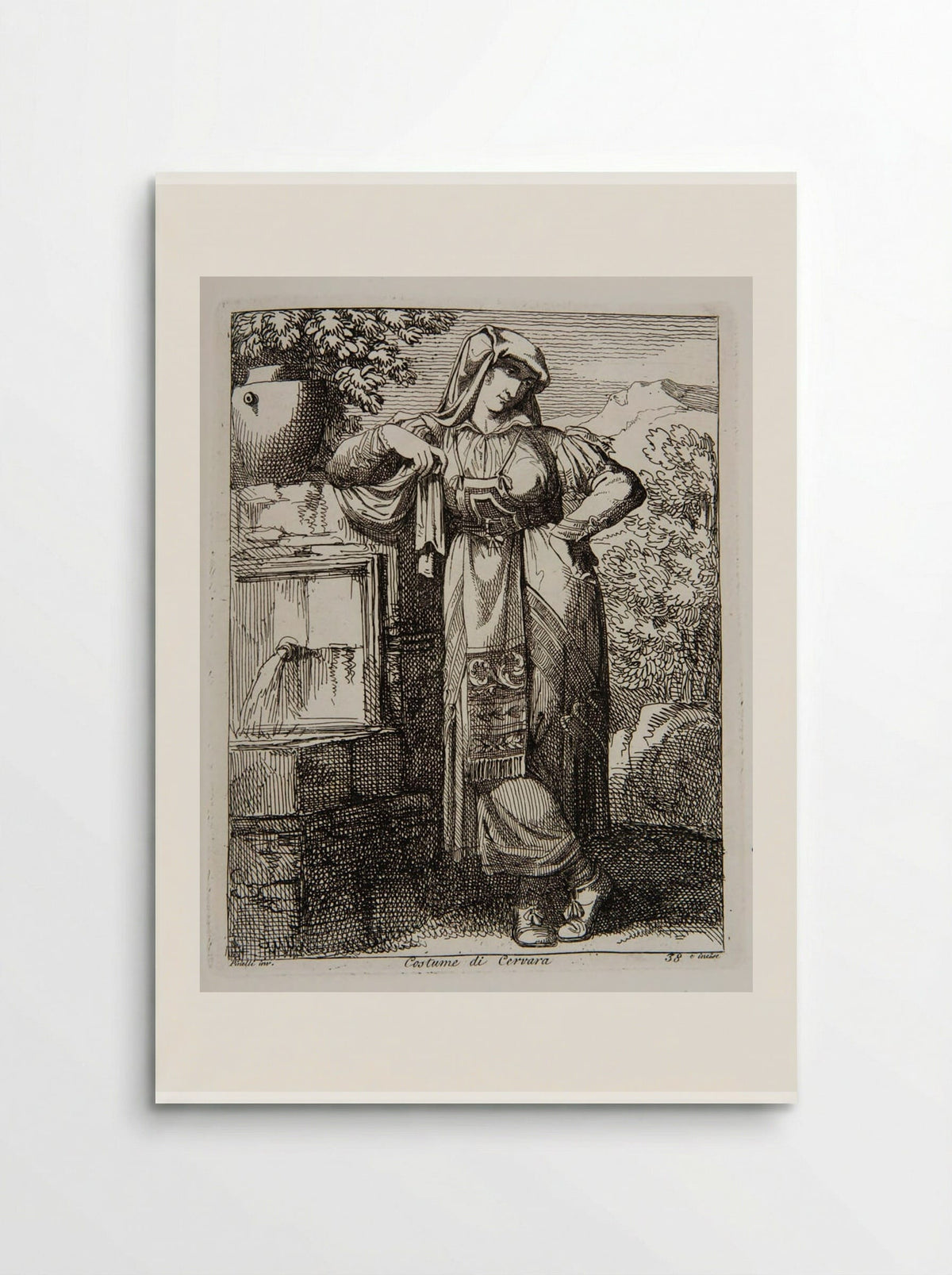 Costume di Cervara - Bartolomeo Pinelli - Poster