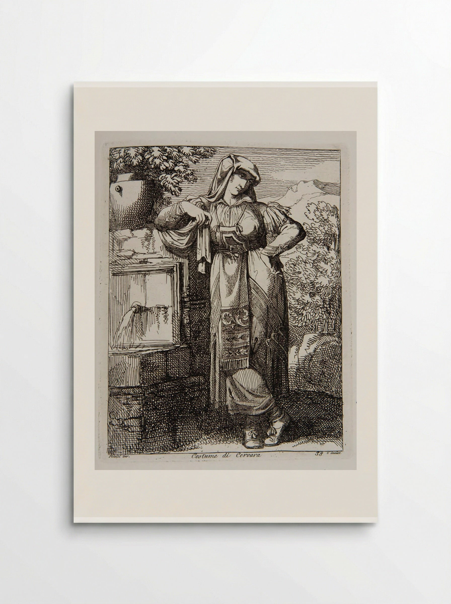 Costume di Cervara - Bartolomeo Pinelli - Poster
