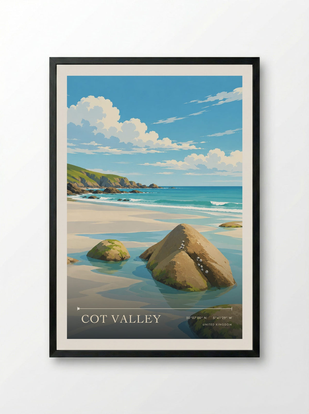 Cot Valley | Travel Poster - Framed Print Black