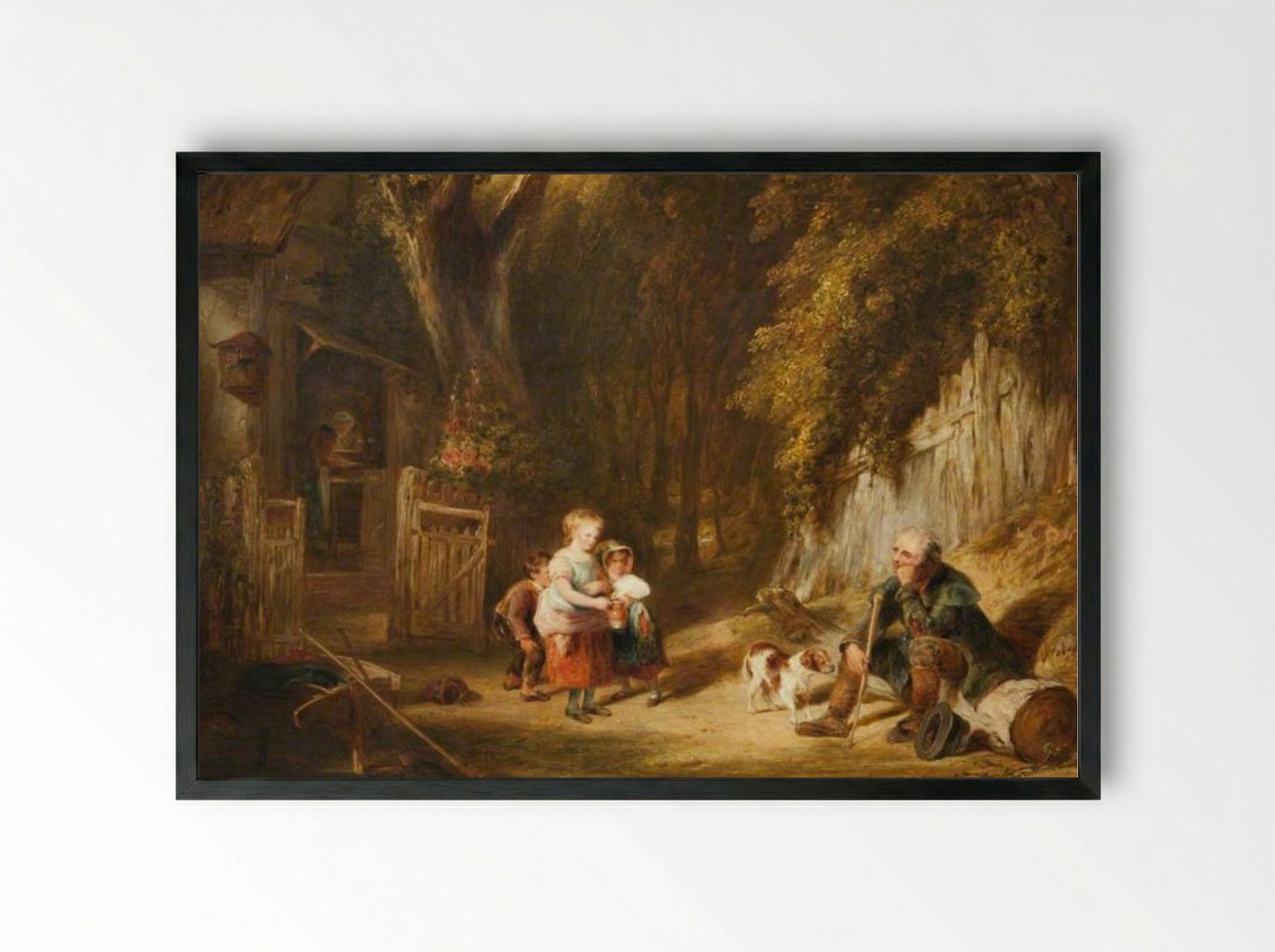 Cottage Hospitality - William Collins - Framed Print Black