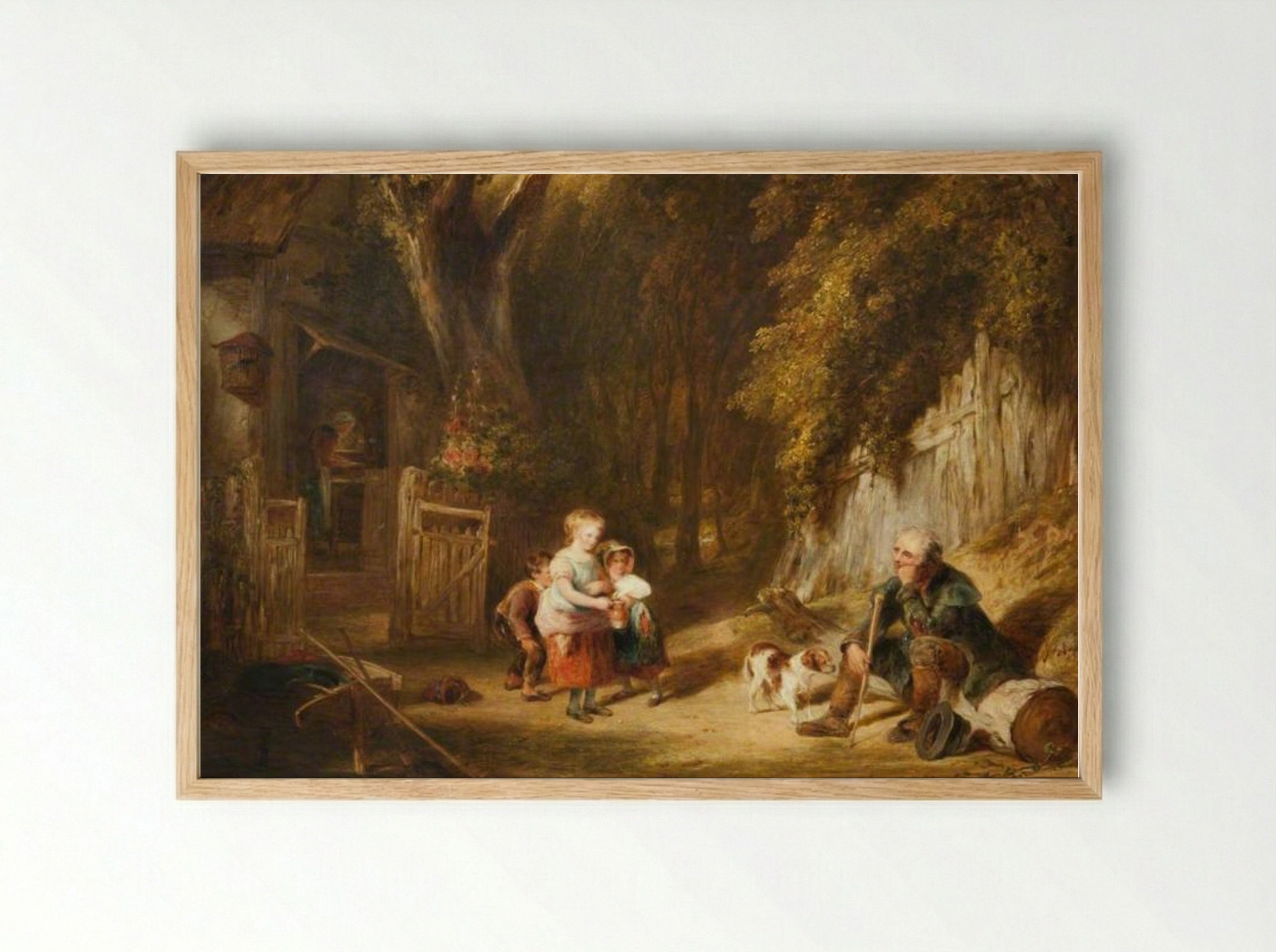 Cottage Hospitality - William Collins - Framed Print Wood