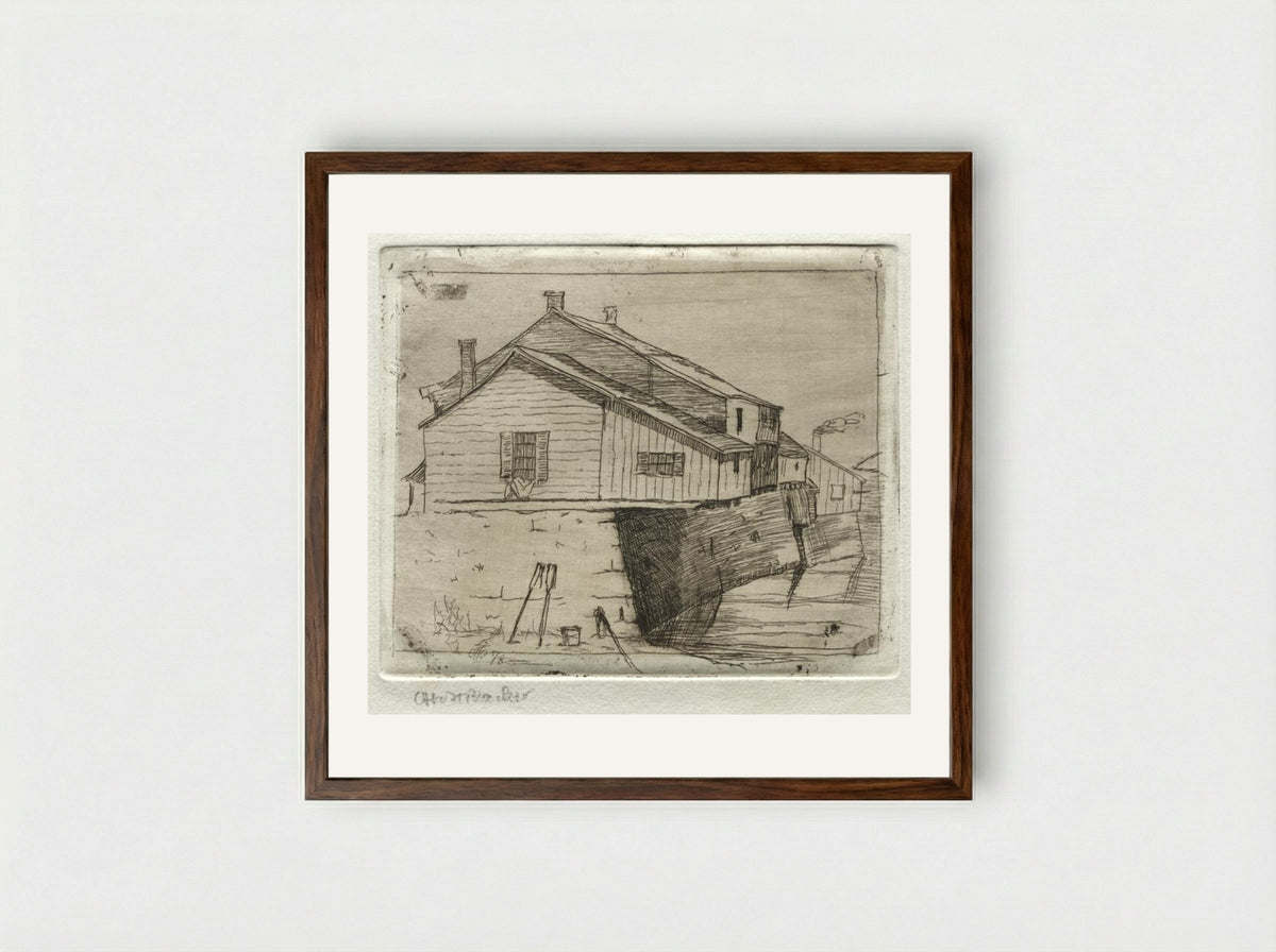 Cottages, Cleveland - Otto H. Bacher - Framed Print Dark Wood