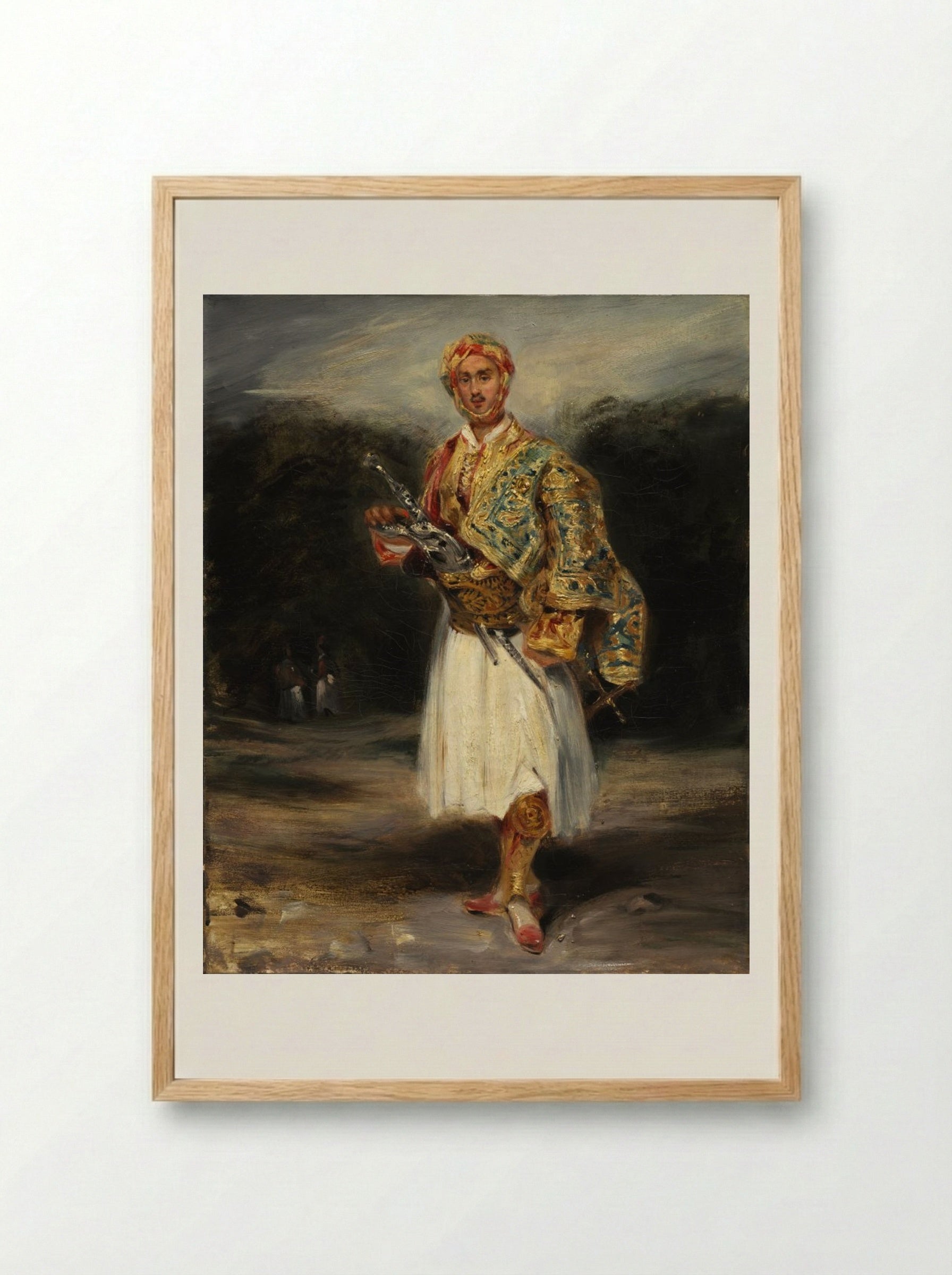 Count Demetrius de Palatiano in Suliot Costume - Eugène Delacroix - Framed Print Wood
