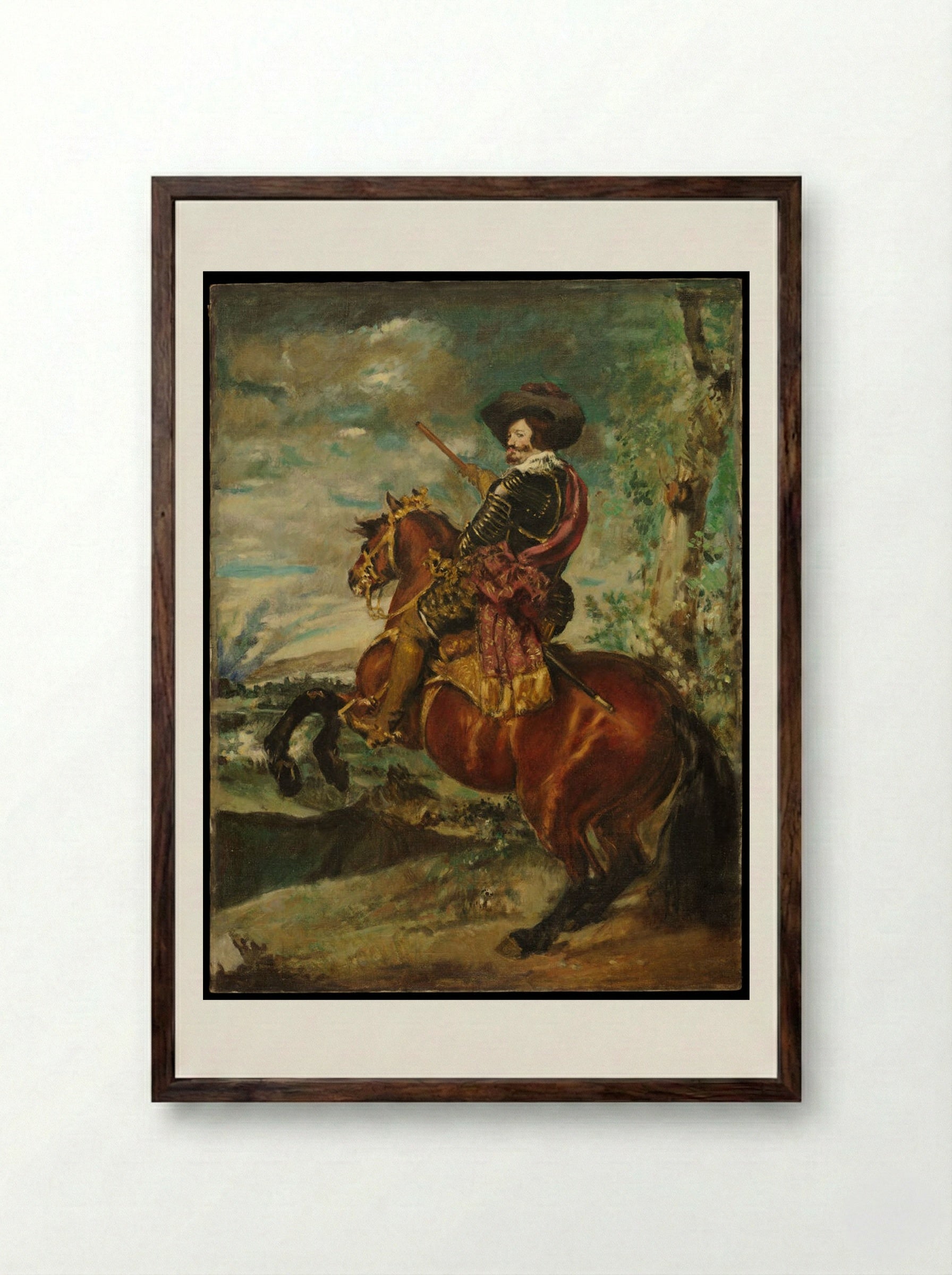 Count-Duke of Olivares on Horseback, after Velazquez - Denman Waldo Ross - Framed Print Dark Wood