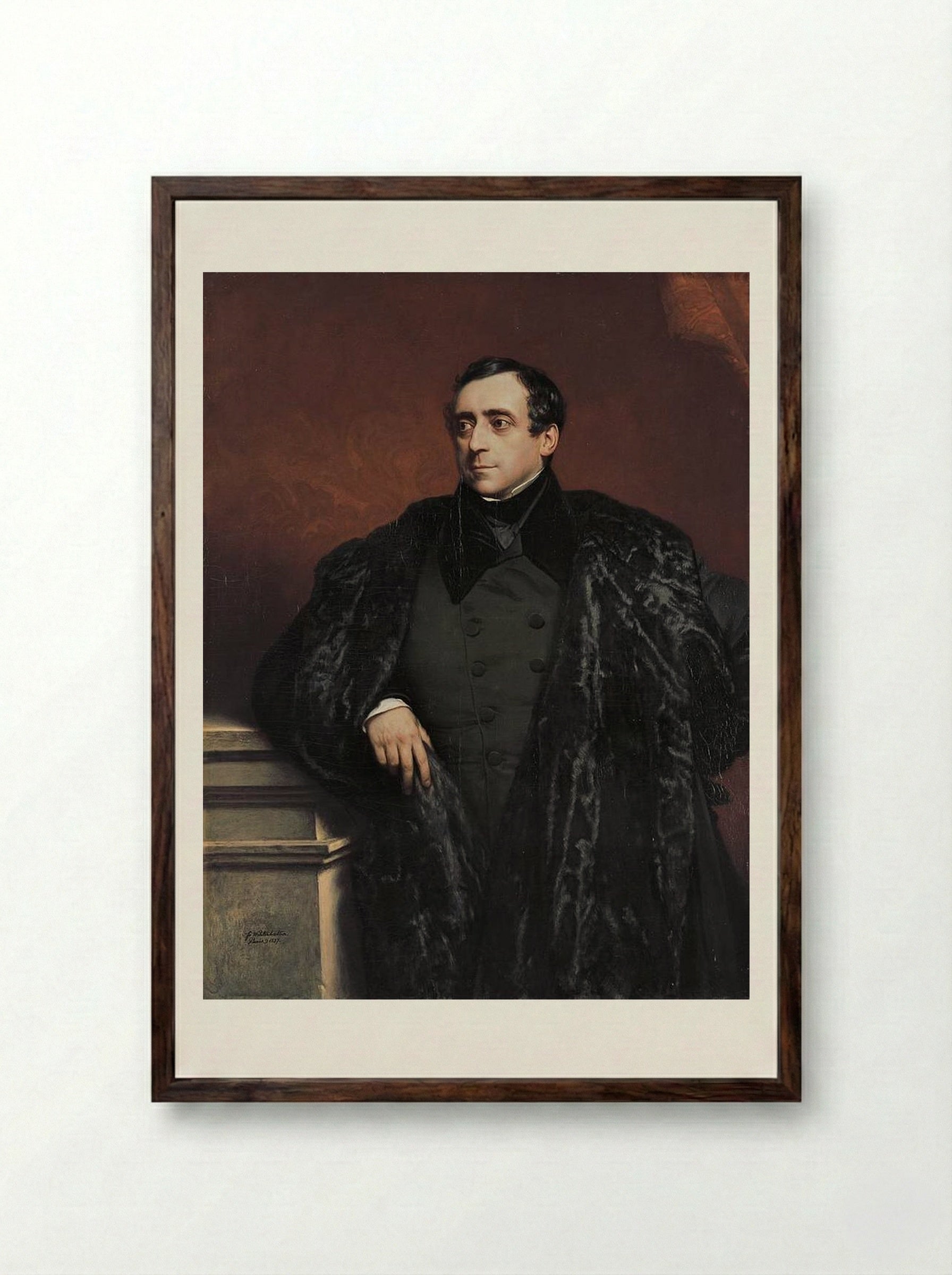 Count Jenison Walworth - Franz Xaver Winterhalter - Framed Print Dark Wood