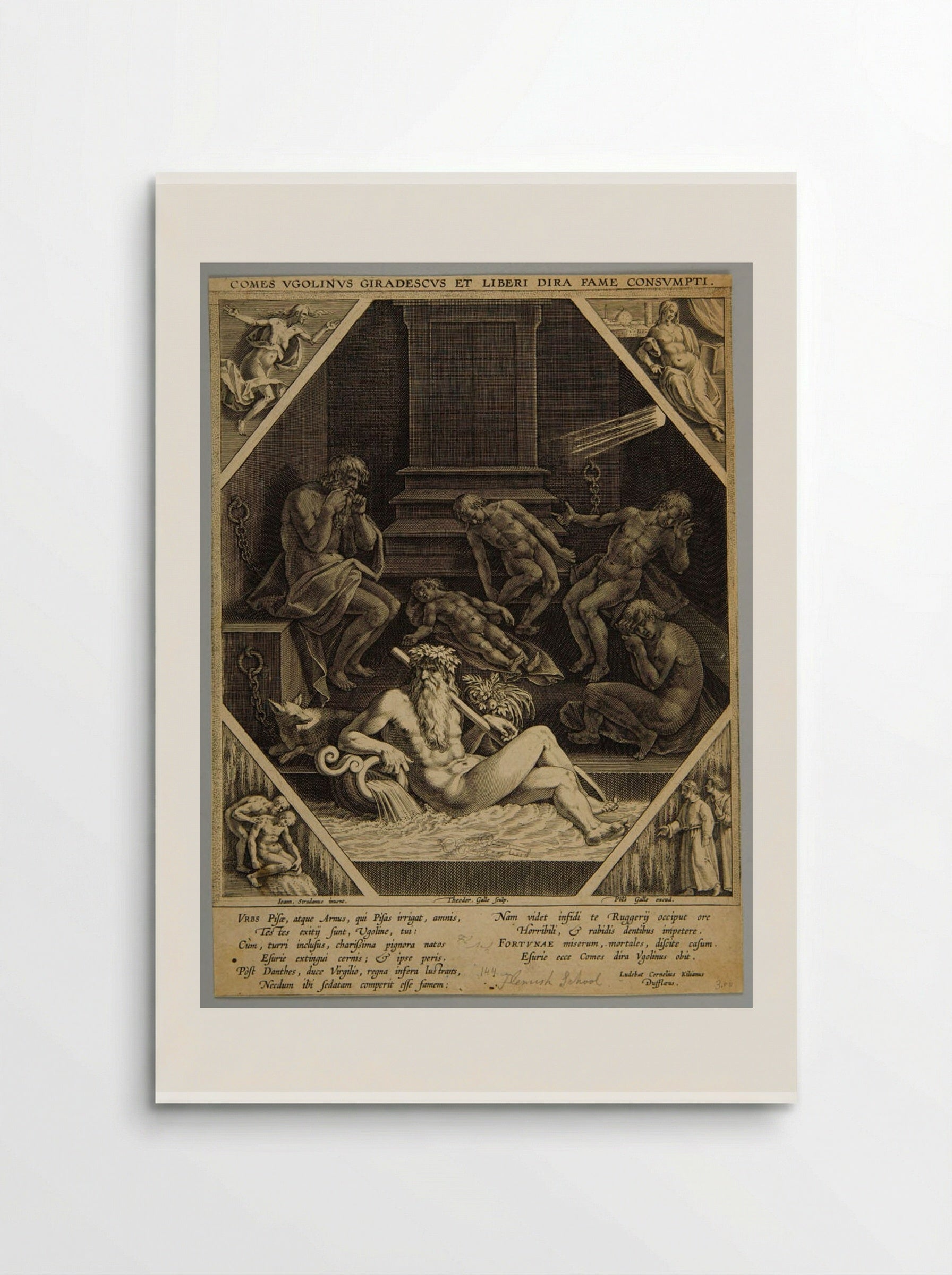 Count Ugolino and his Children in the Tower of Famine - Theodoor Galle - Poster