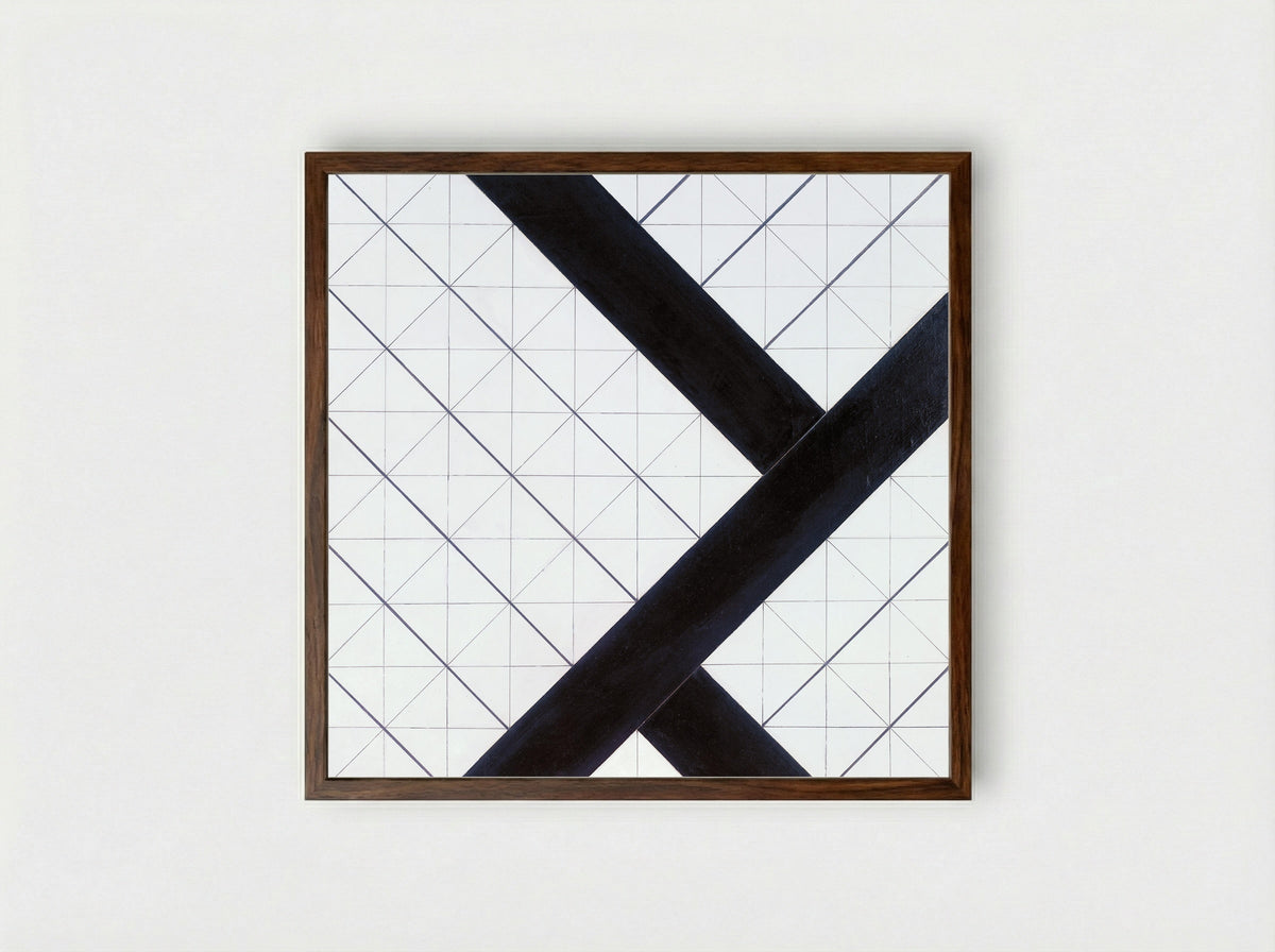 Counter-Composition VI - Theo van Doesburg - Framed Print Dark Wood