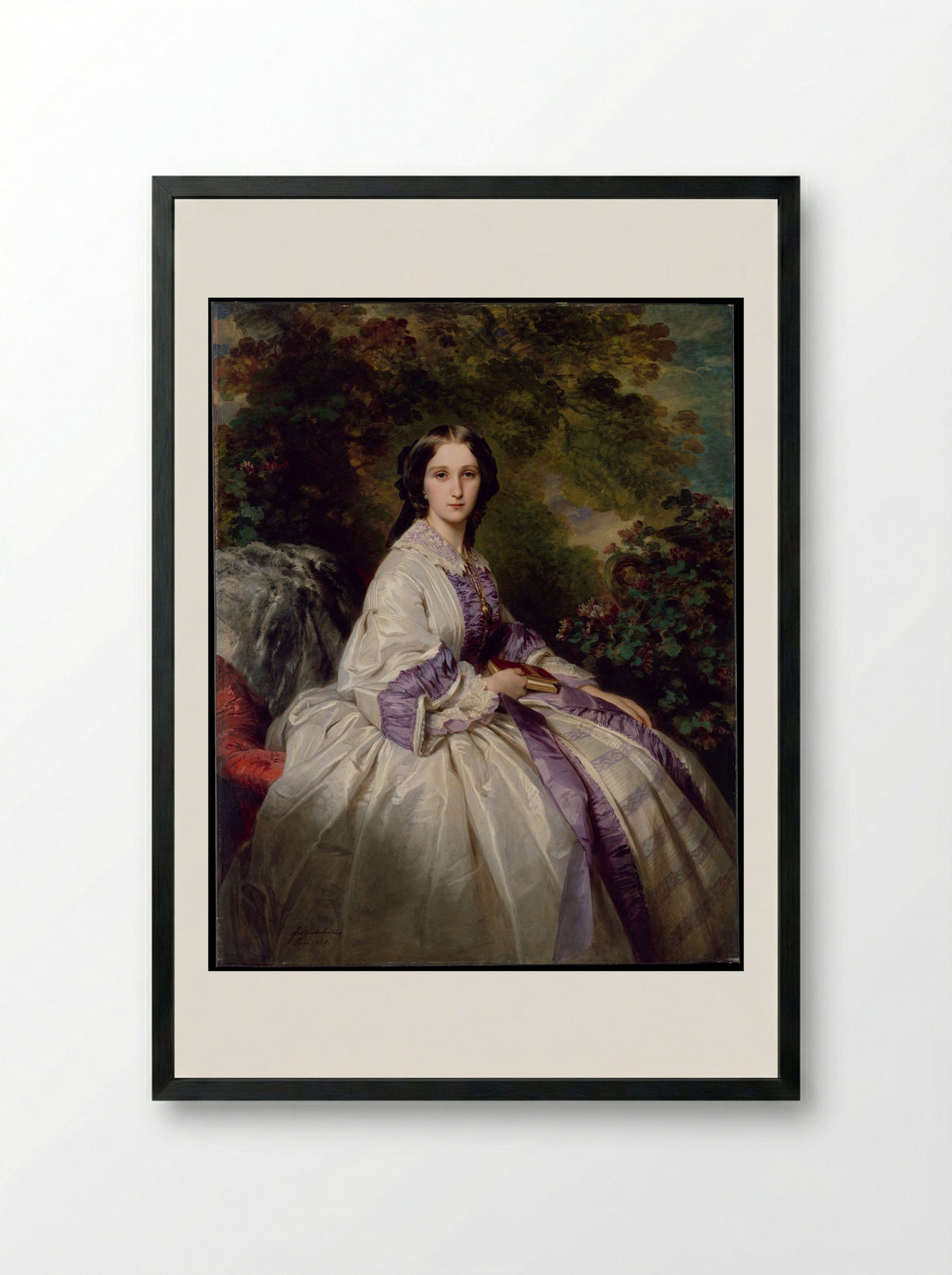 Countess Alexander Nikolaevitch Lamsdorff (Maria Ivanovna Beck) - Franz Xaver Winterhalter - Framed Print Black