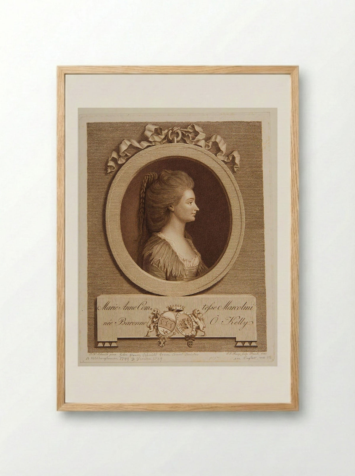 Countess Marie Anne Marcolini - Carl Gottlieb Rasp - Framed Print Wood