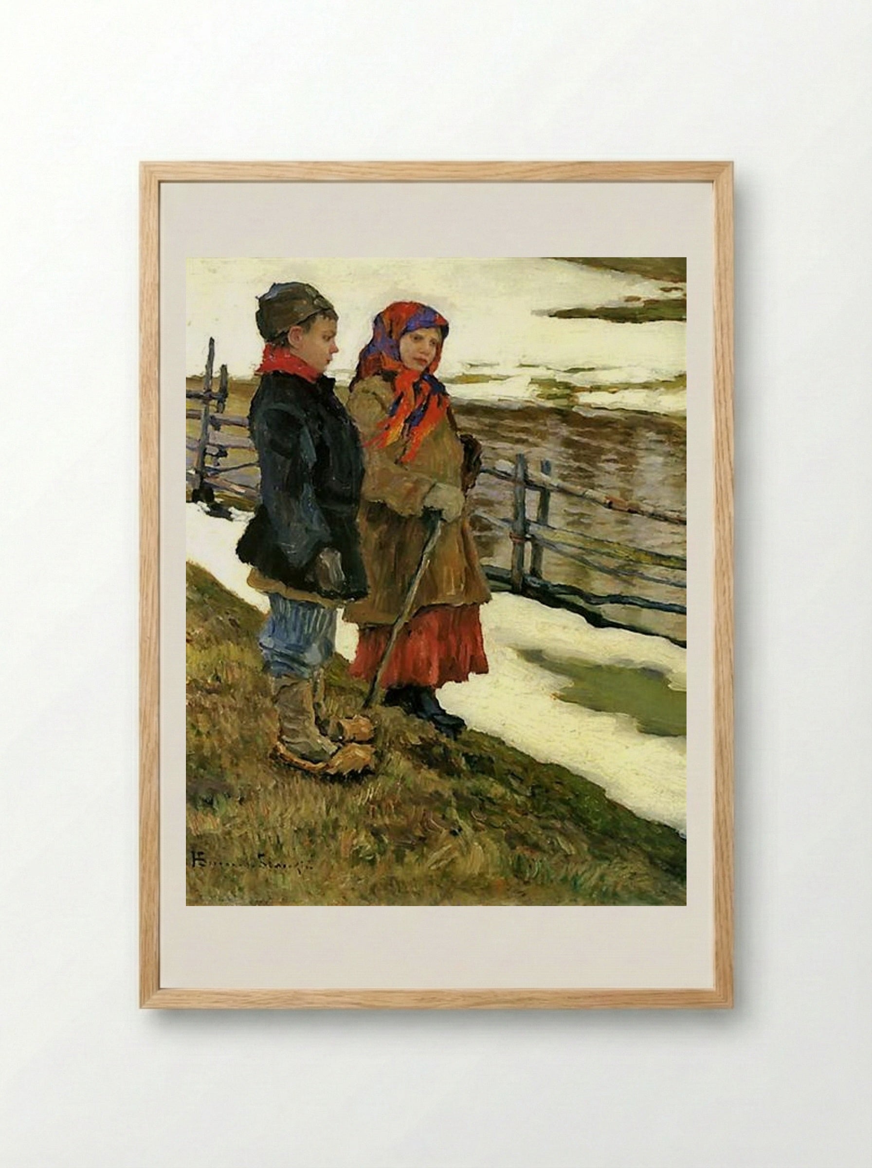 Country Children - Nikolay Bogdanov-Belsky - Framed Print Wood