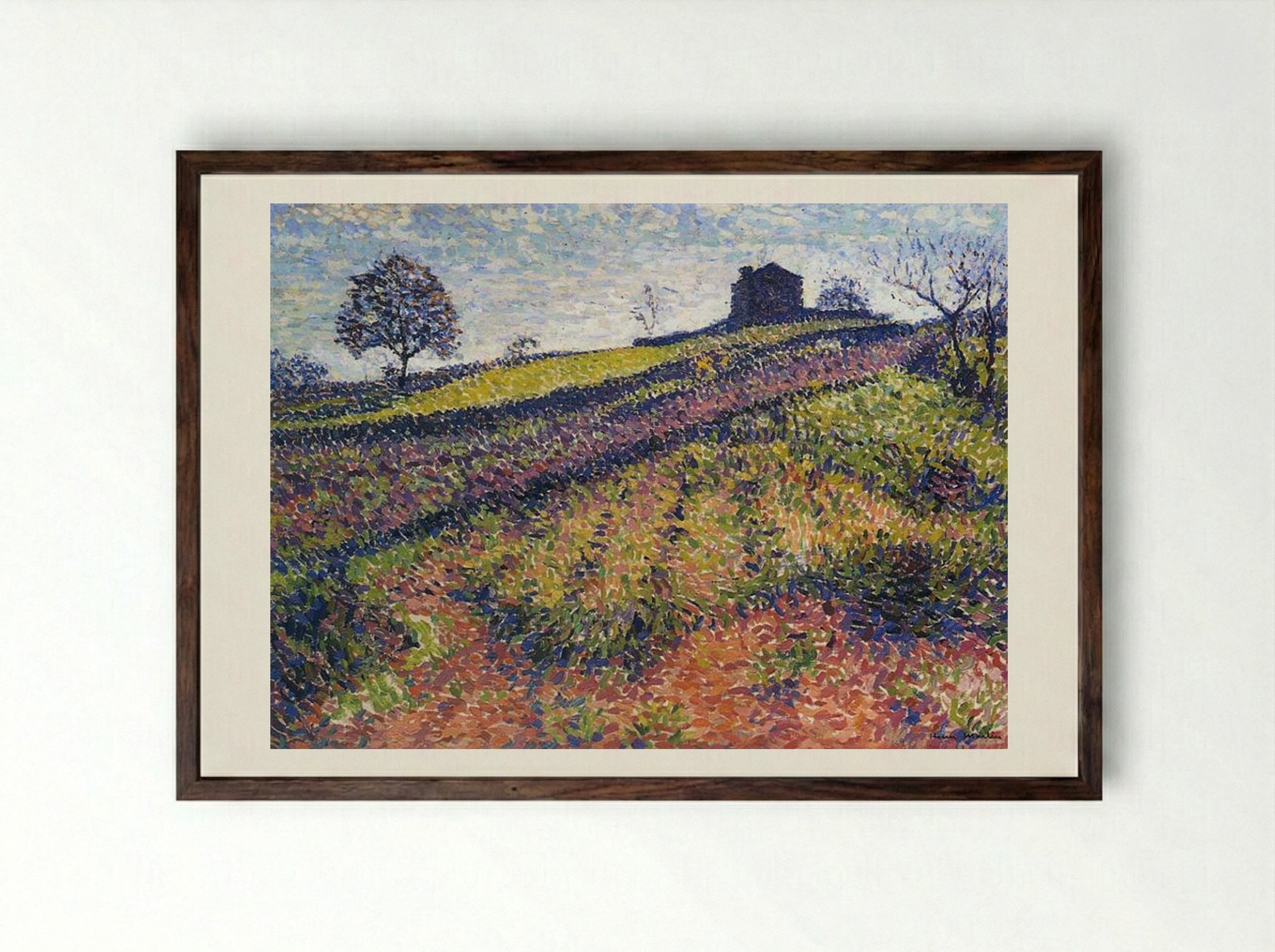 Country House - Henri Martin - Framed Print Dark Wood