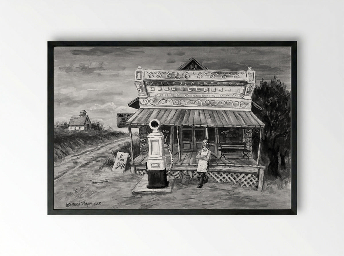 Country Store - Reginald Wilson - Framed Print Black