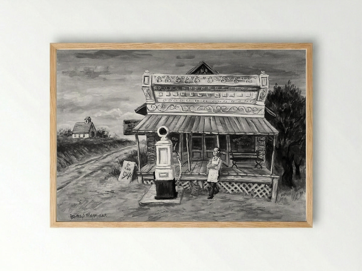 Country Store - Reginald Wilson - Framed Print Wood