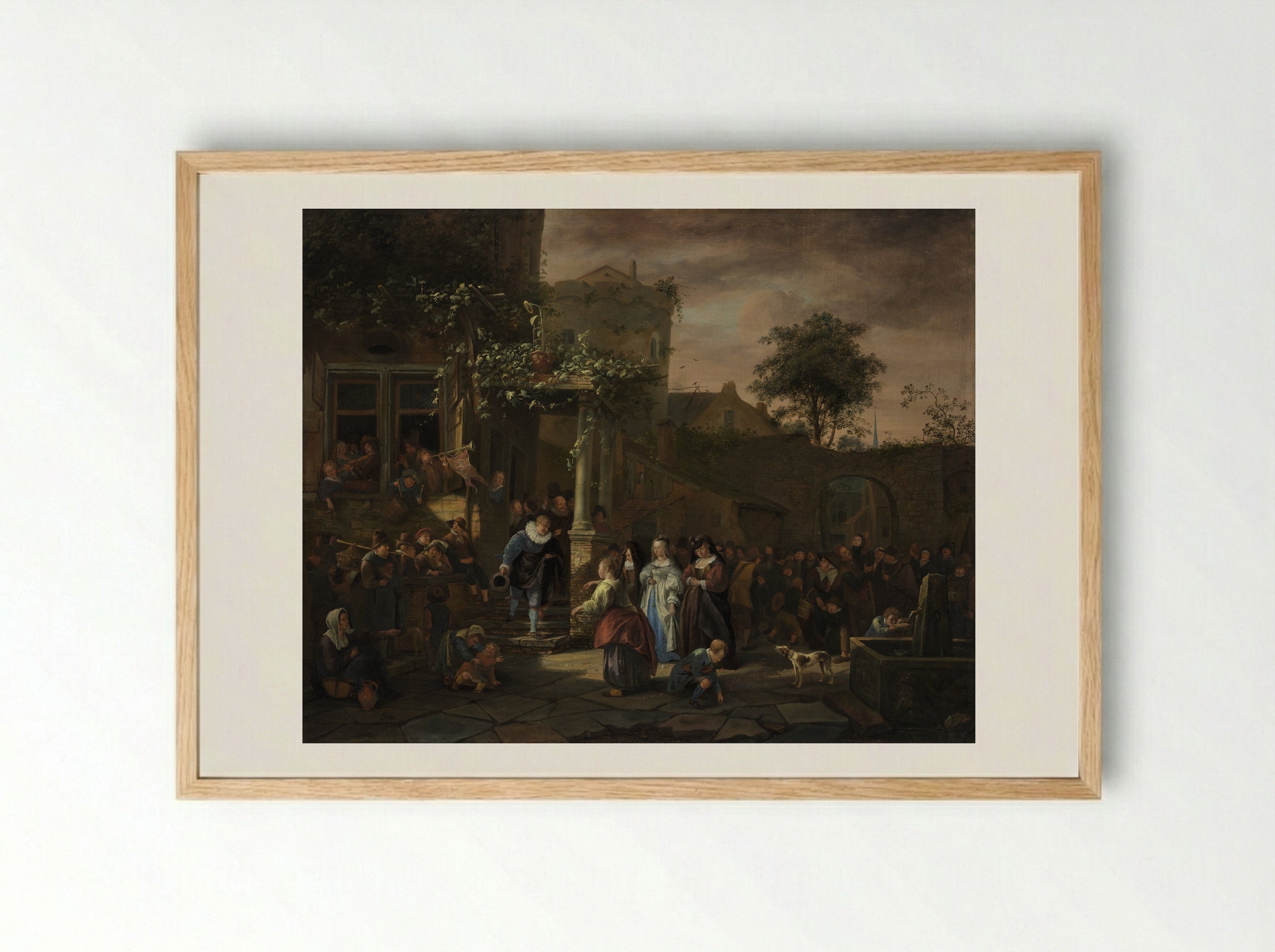 Country Wedding - Jan Steen - Framed Print Wood