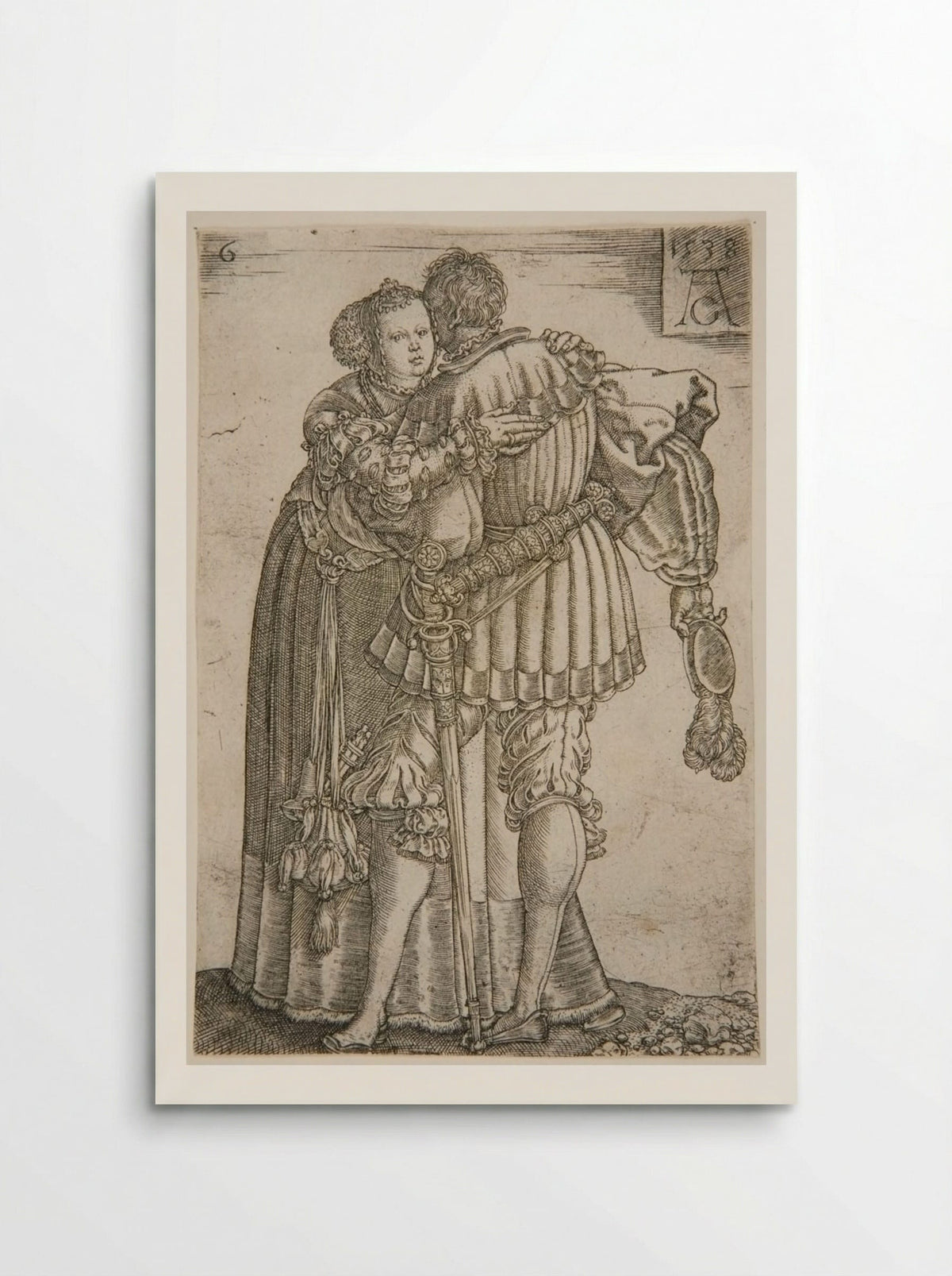 Couple Embracing - Heinrich Aldegrever - Poster