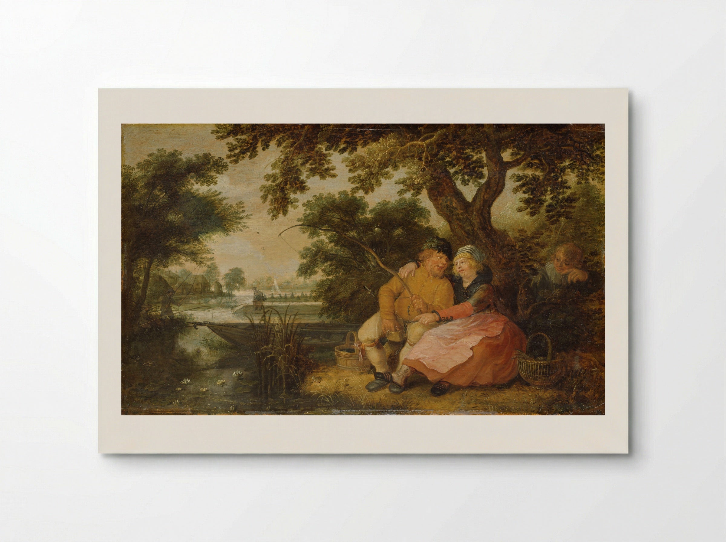 Couple Fishing by a River - David Vinckboons - Poster