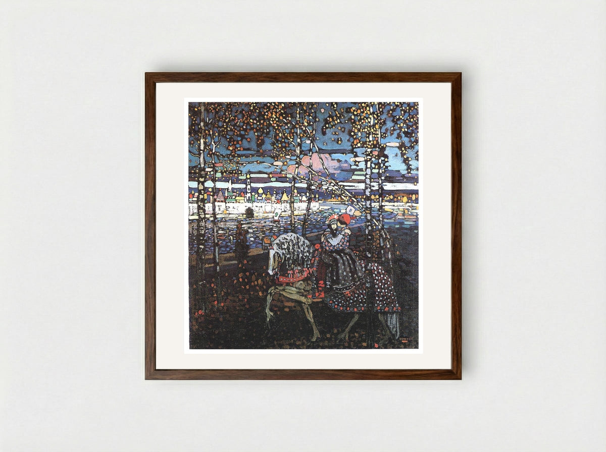 Couple Riding - Wassily Kandinsky - Framed Print Dark Wood