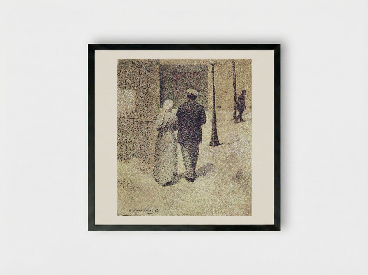 Couple in the Street - Charles Angrand - Framed Print Black